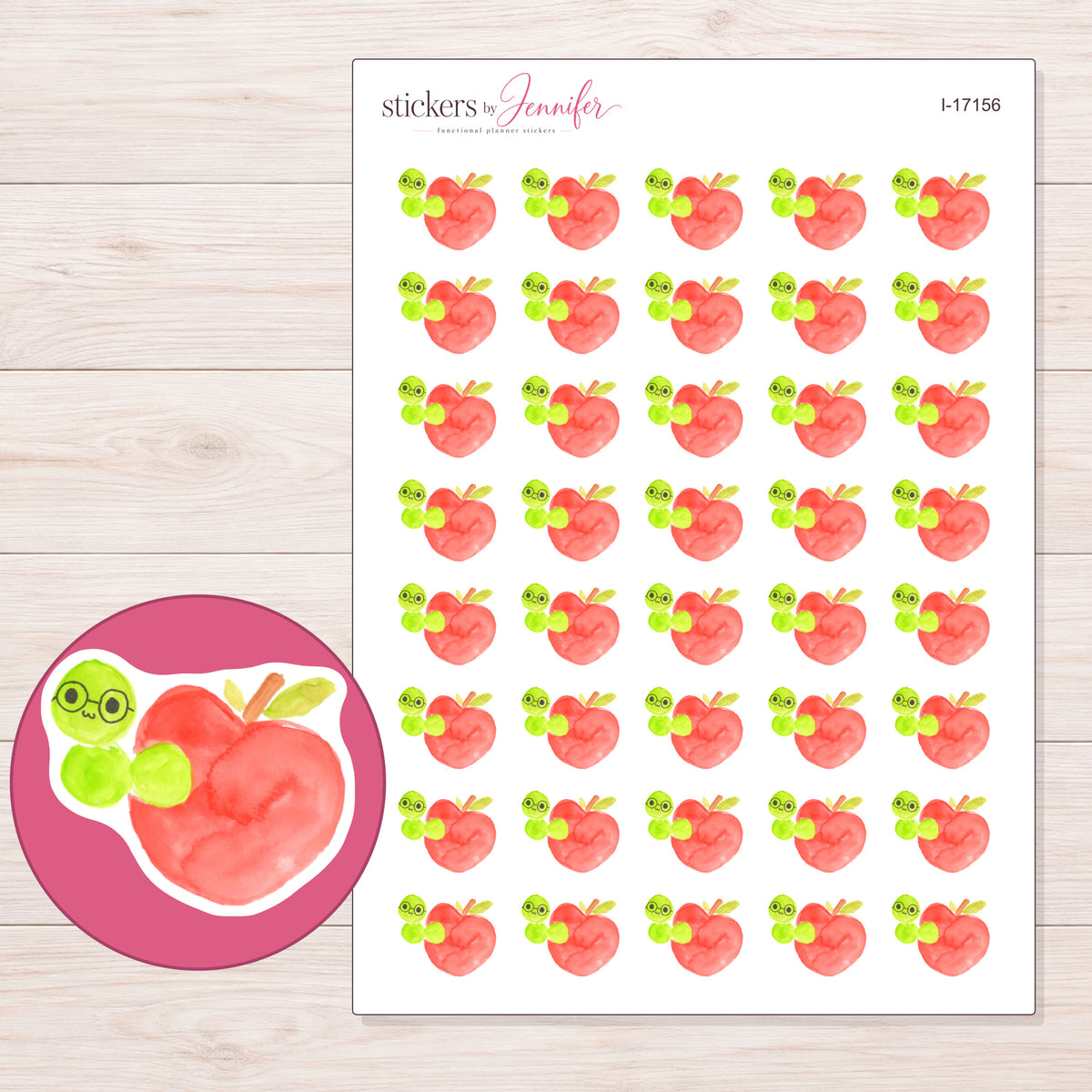 I-17156 planner sticker sheet with enlarged sticker detail