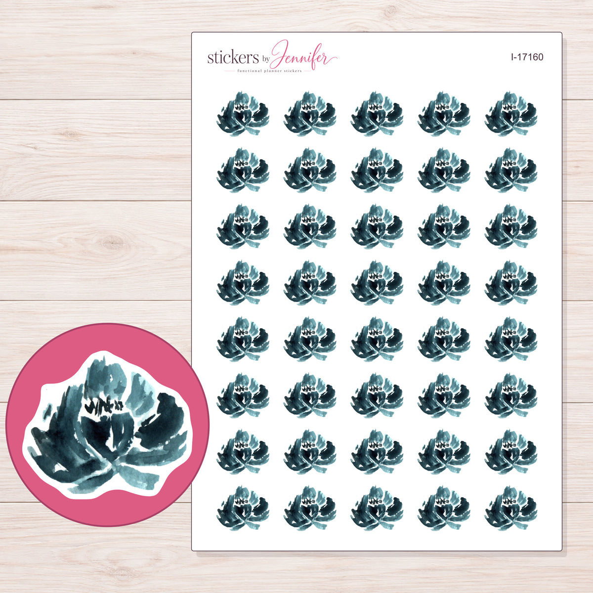 I-17160 planner sticker sheet with enlarged sticker detail