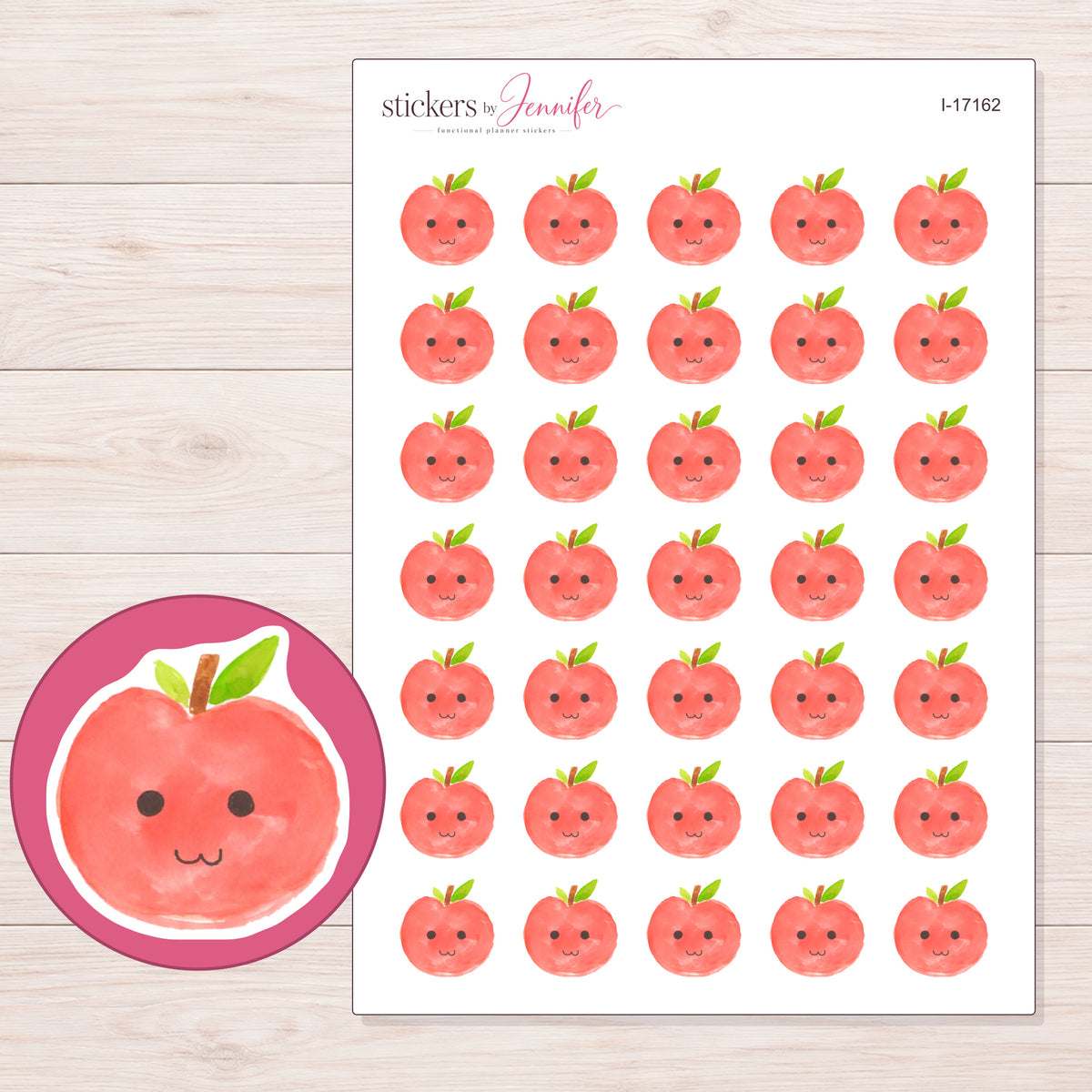 I-17162 planner sticker sheet with enlarged sticker detail