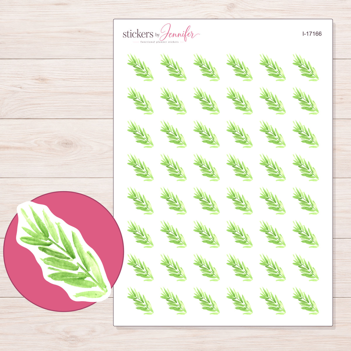 I-17166 planner sticker sheet with enlarged sticker detail