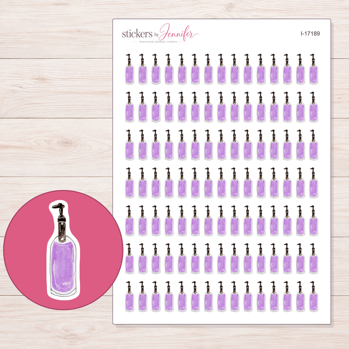 I-17189 planner sticker sheet with enlarged sticker detail