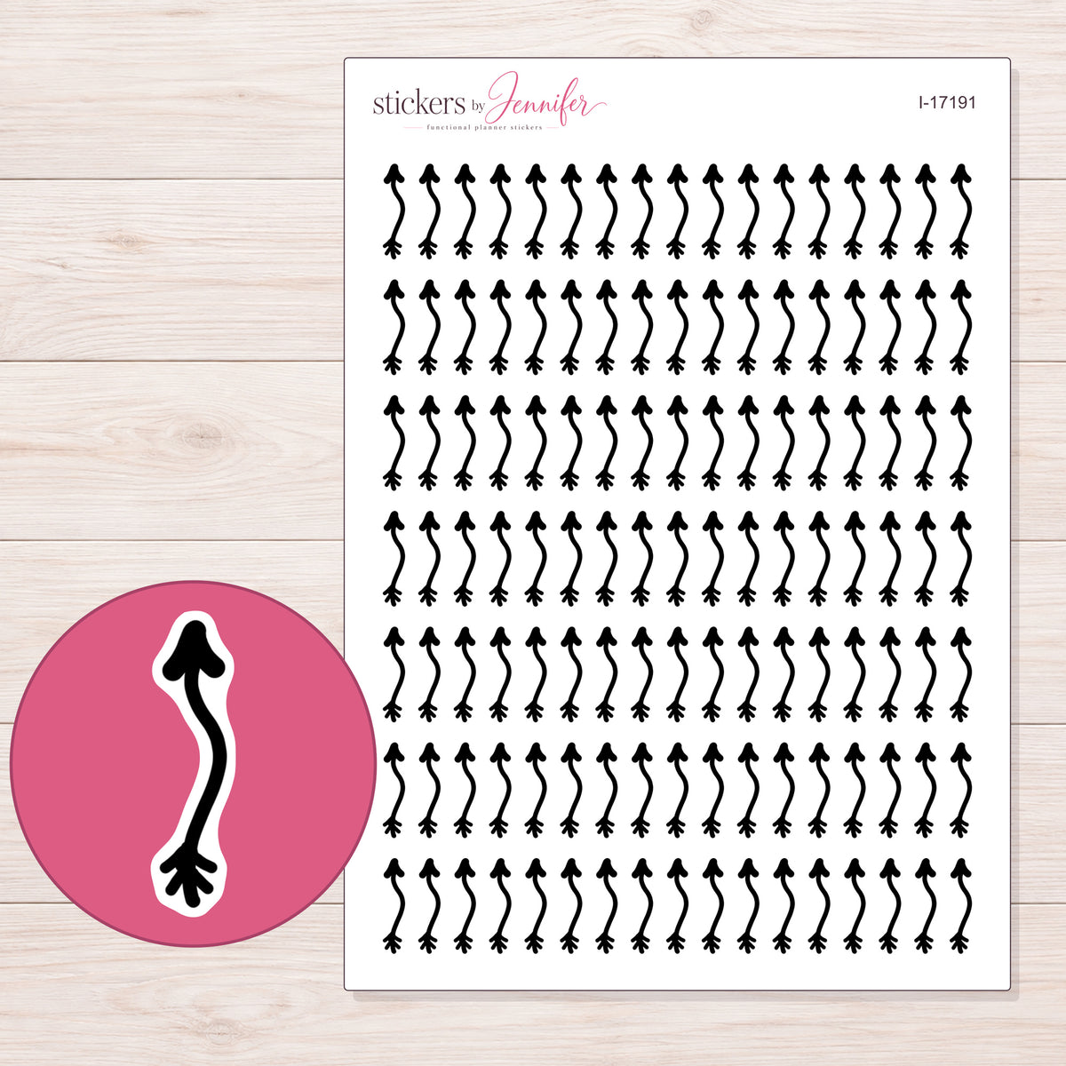 I-17191 planner sticker sheet with enlarged sticker detail