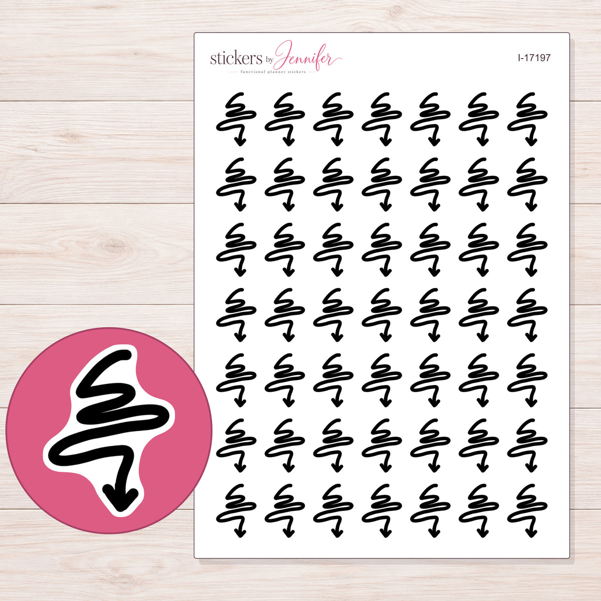 I-17197 planner sticker sheet with enlarged sticker detail