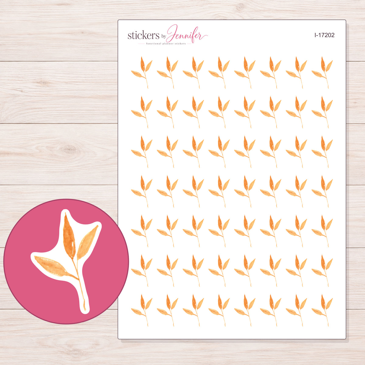 I-17202 planner sticker sheet with enlarged sticker detail