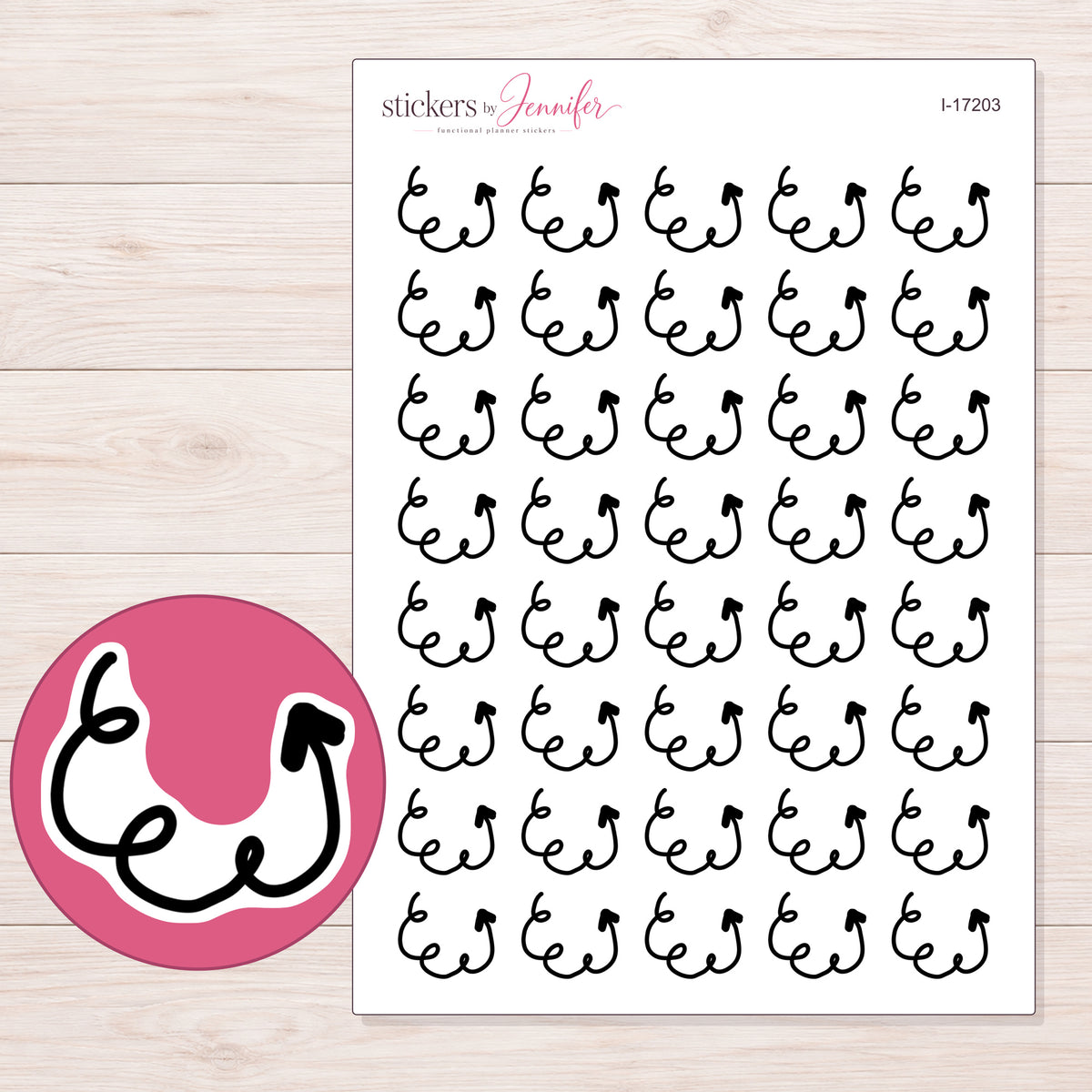 I-17203 planner sticker sheet with enlarged sticker detail
