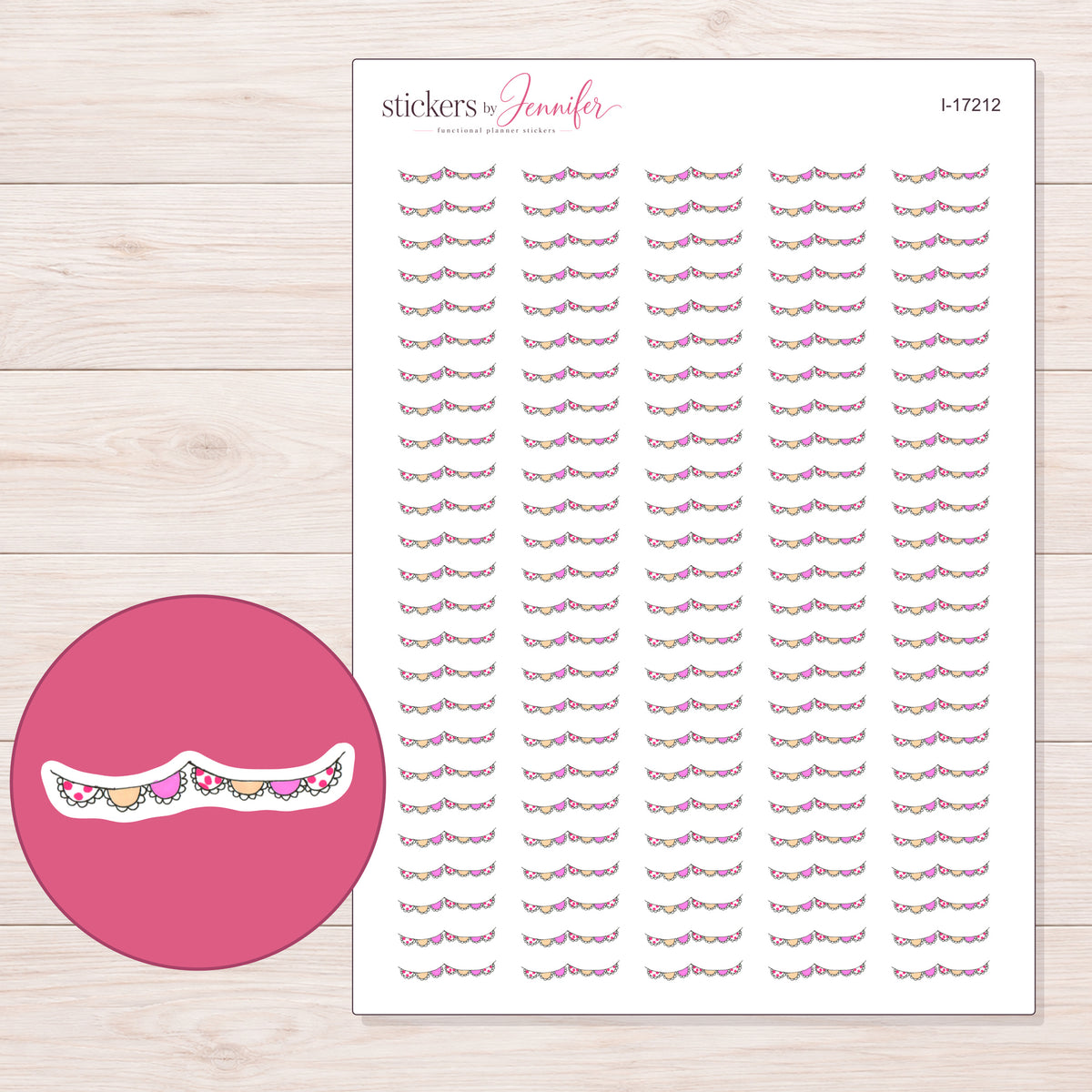 I-17212 planner sticker sheet with enlarged sticker detail
