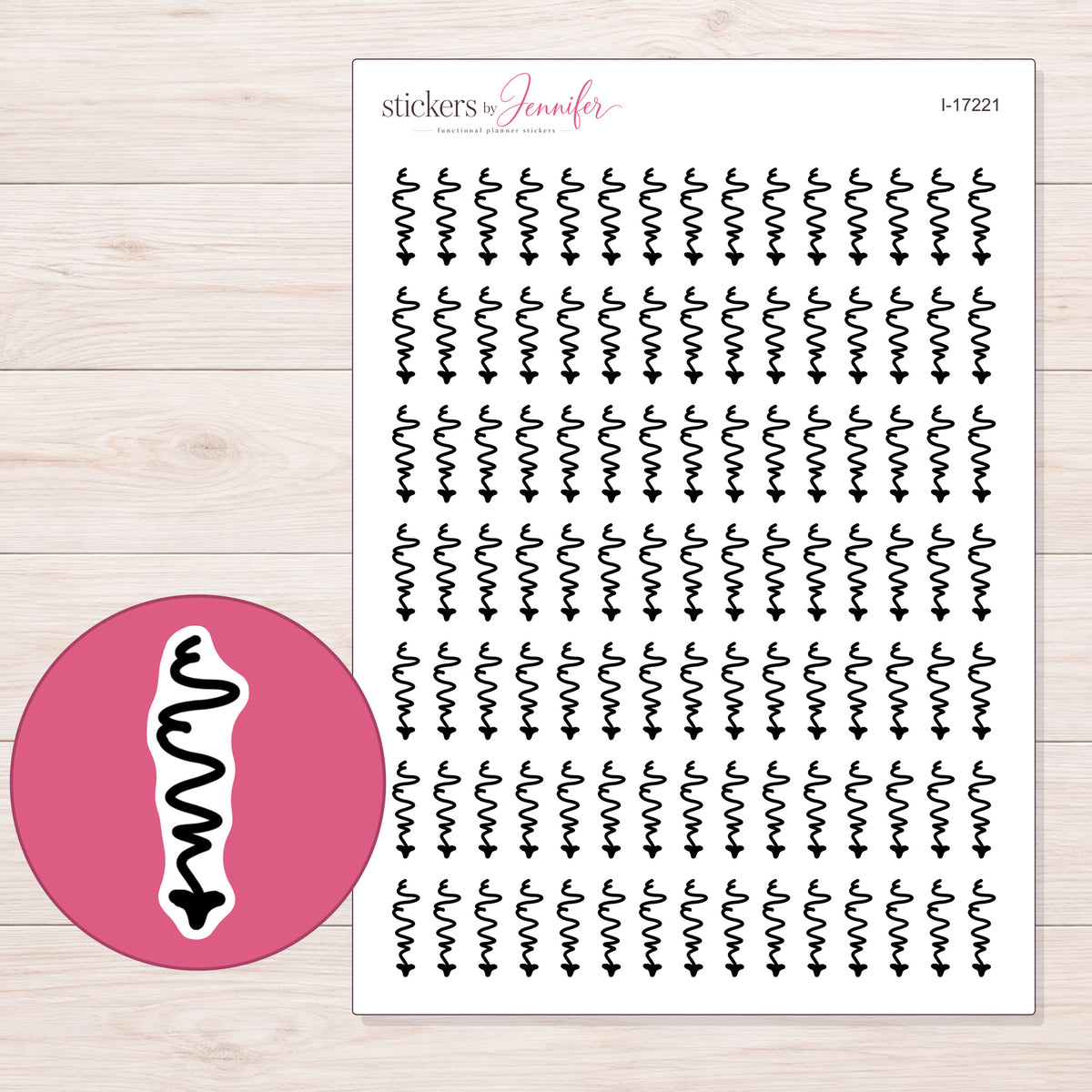 I-17221 planner sticker sheet with enlarged sticker detail