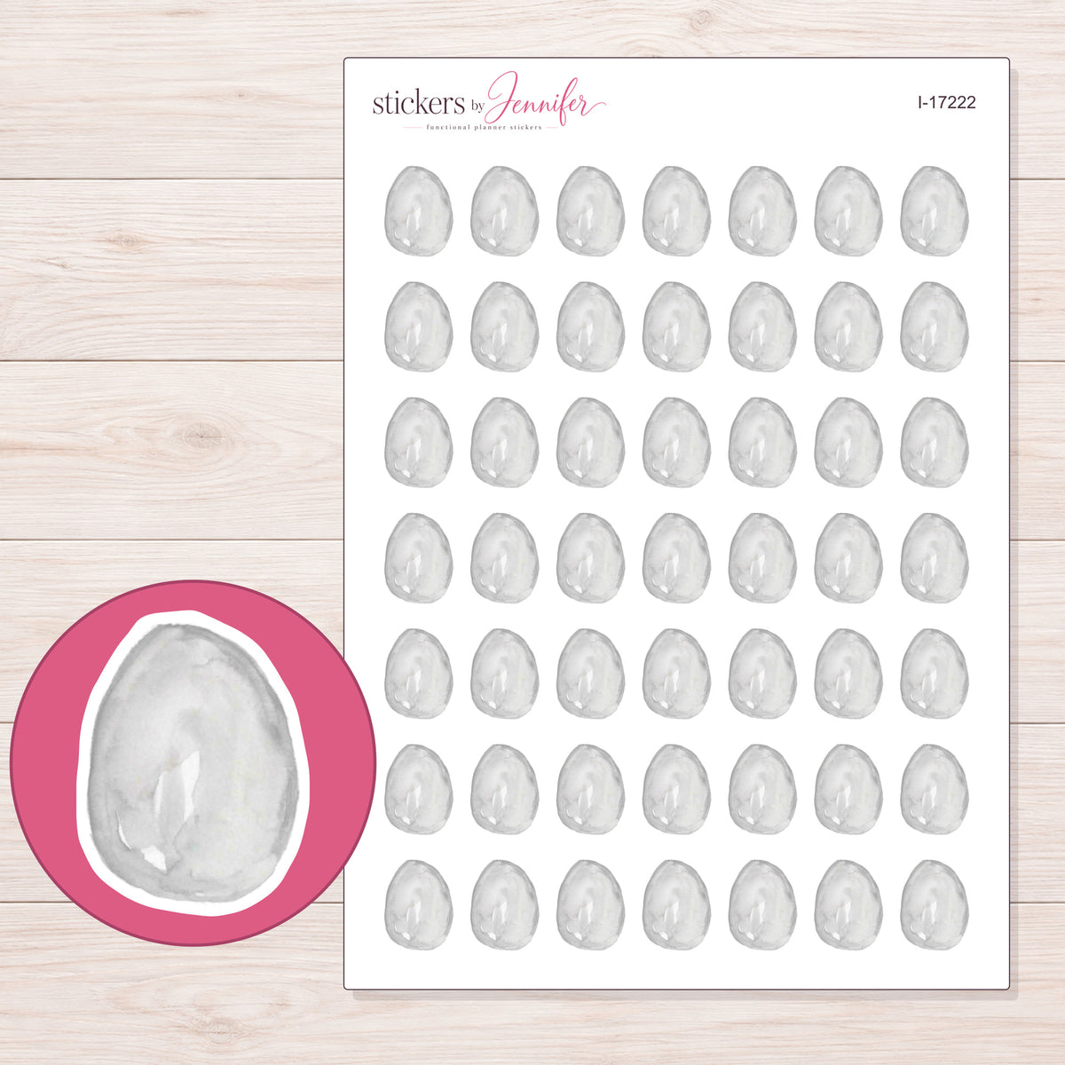 I-17222 planner sticker sheet with enlarged sticker detail
