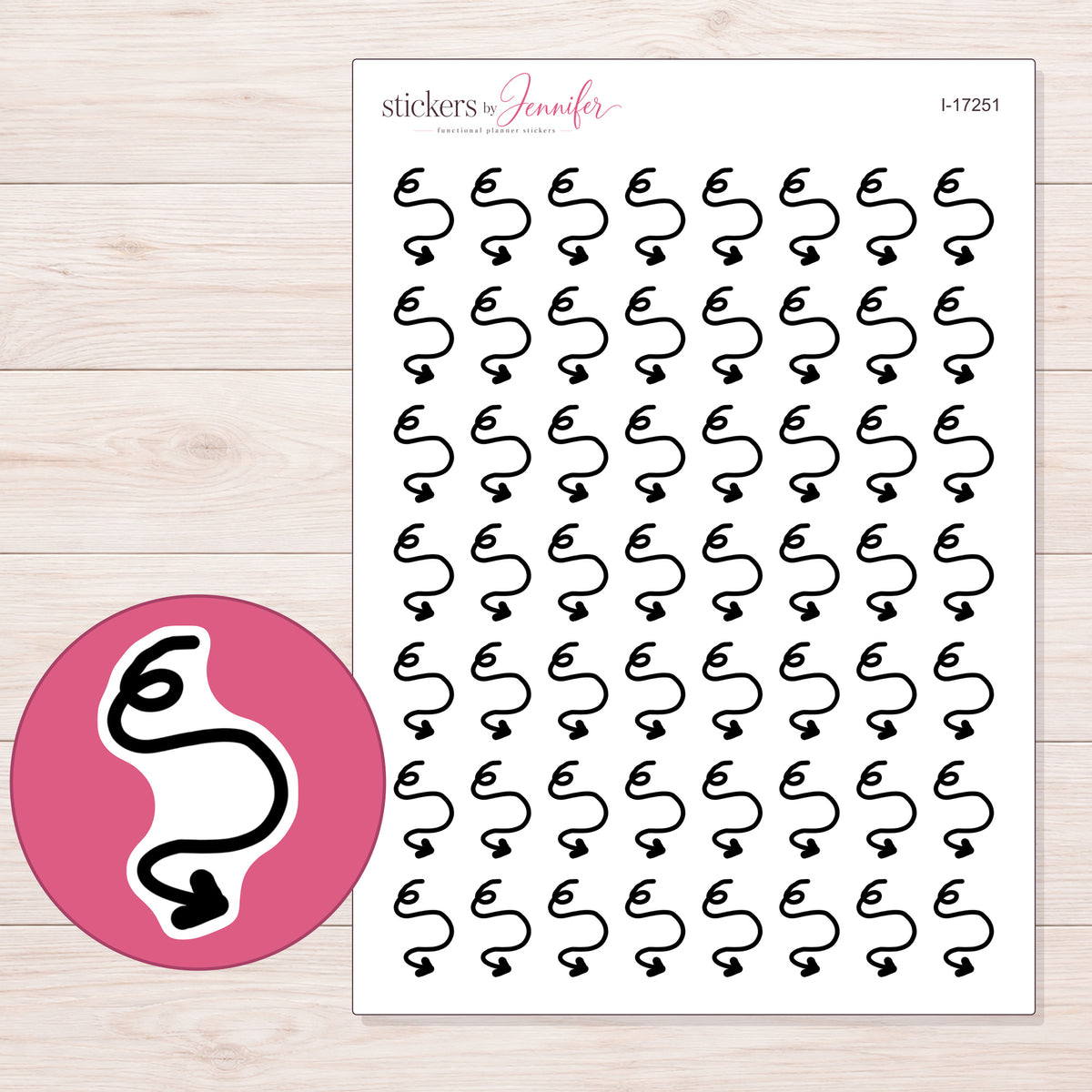 I-17251 planner sticker sheet with enlarged sticker detail