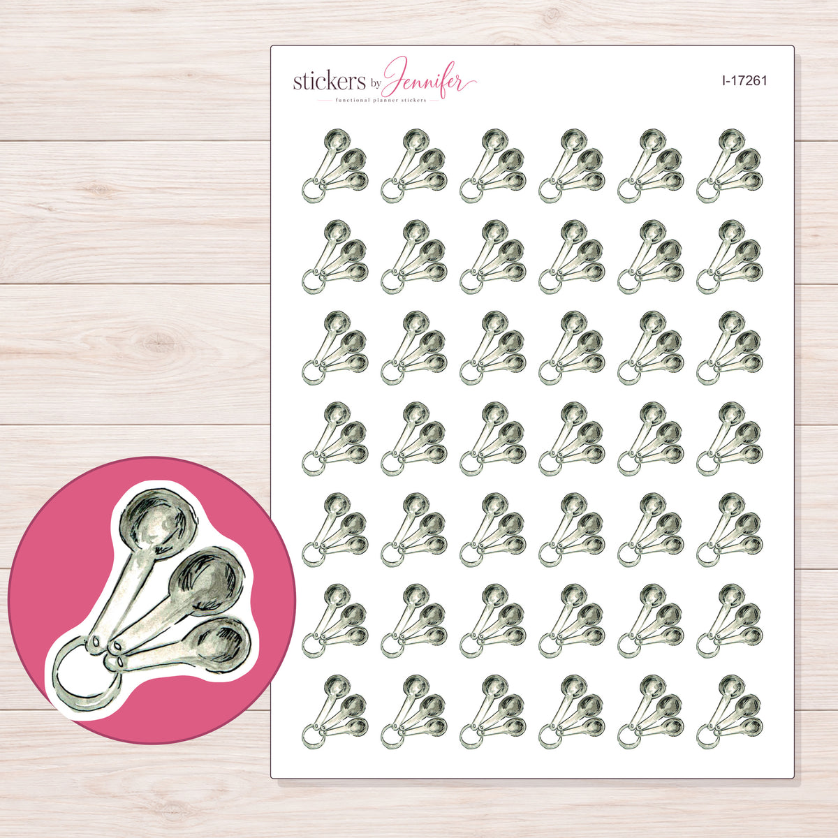 I-17261 planner sticker sheet with enlarged sticker detail