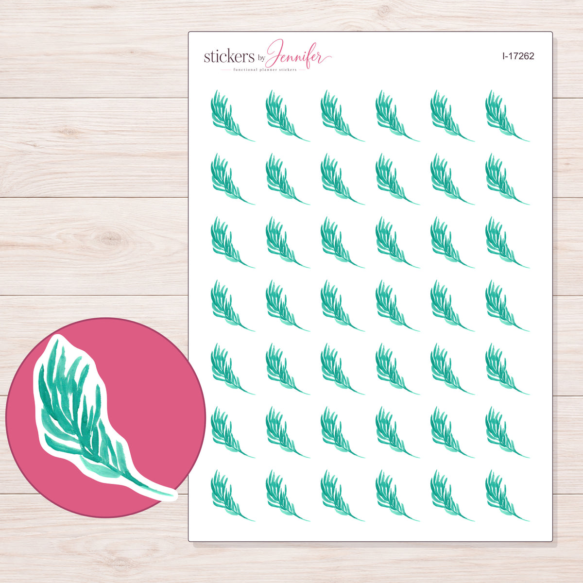 I-17262 planner sticker sheet with enlarged sticker detail