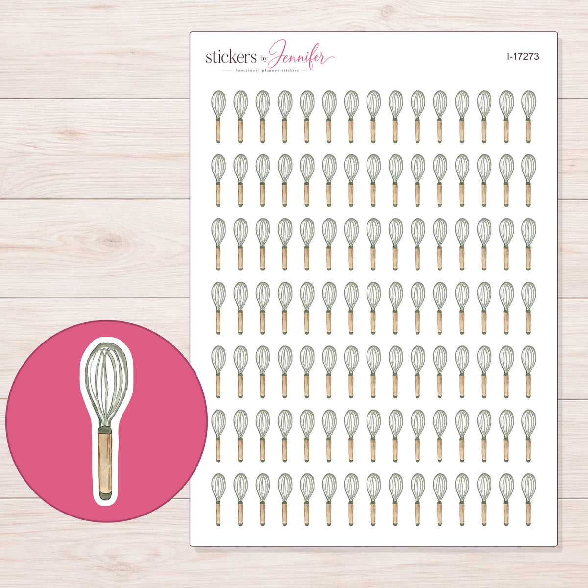 I-17273 planner sticker sheet with enlarged sticker detail