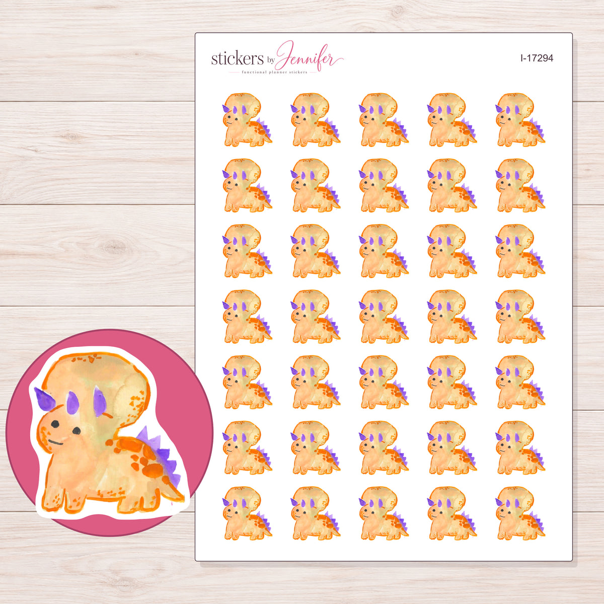 I-17294 planner sticker sheet with enlarged sticker detail
