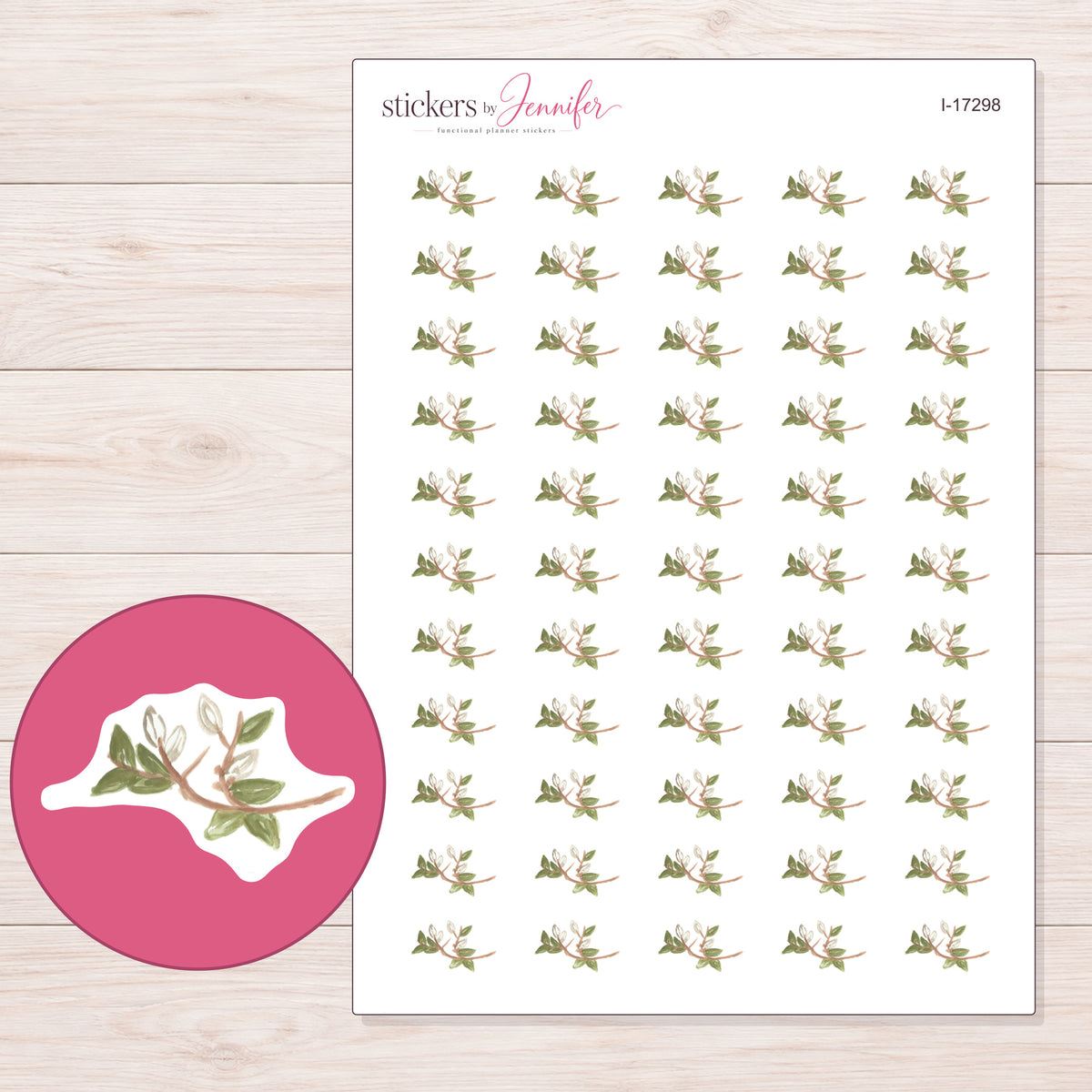 I-17298 planner sticker sheet with enlarged sticker detail