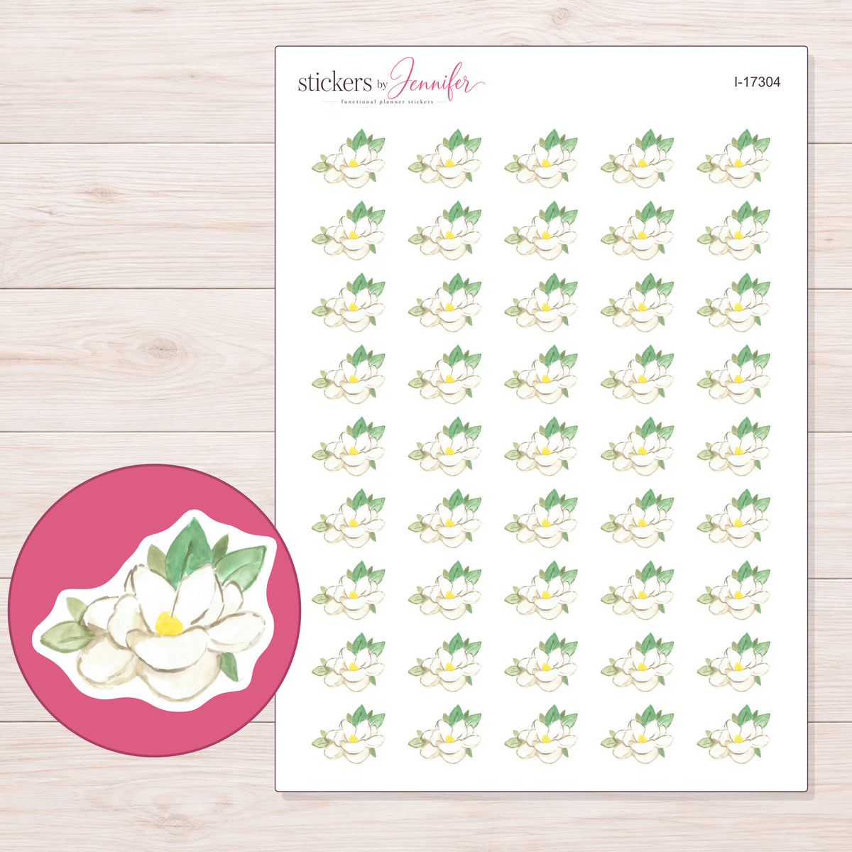 I-17304 planner sticker sheet with enlarged sticker detail
