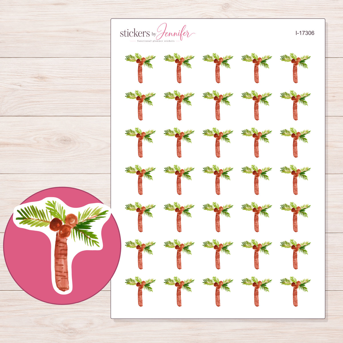 I-17306 planner sticker sheet with enlarged sticker detail