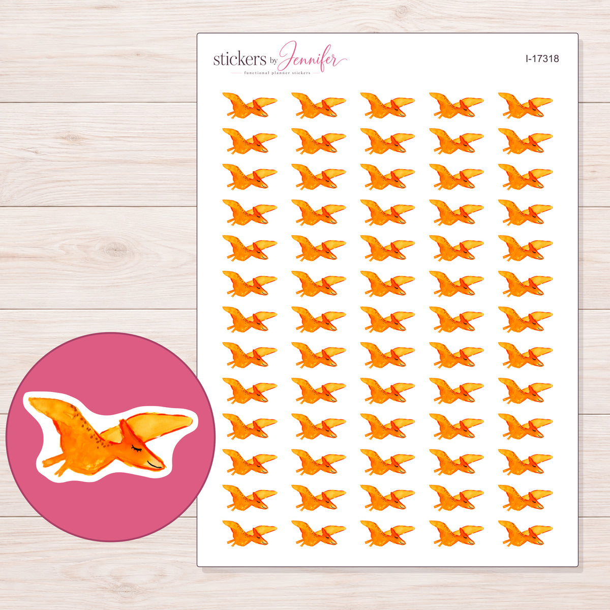 I-17318 planner sticker sheet with enlarged sticker detail