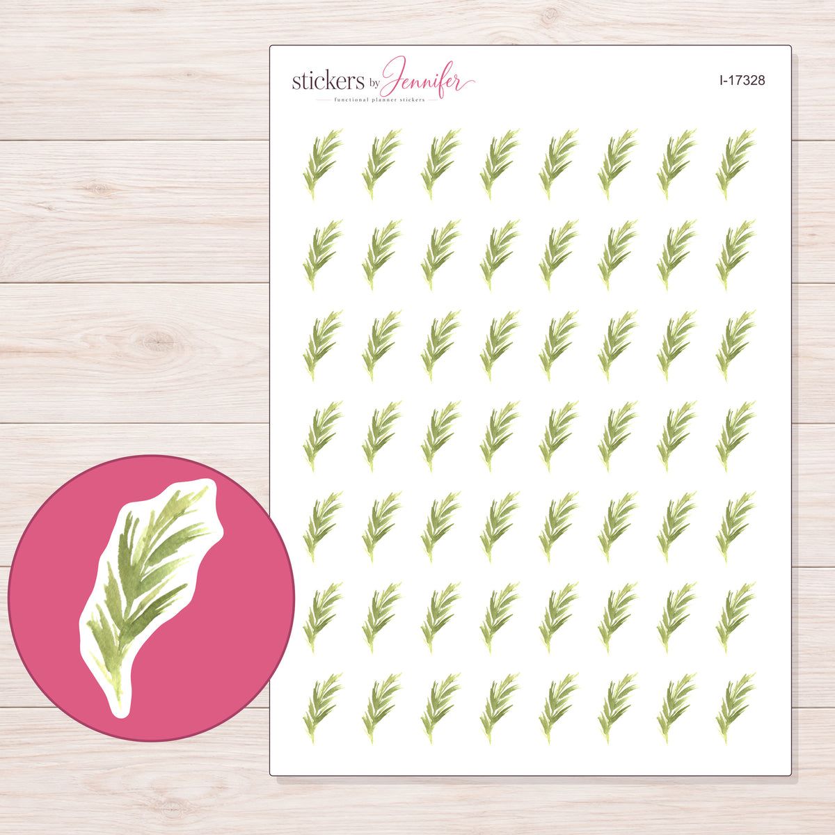 I-17328 planner sticker sheet with enlarged sticker detail