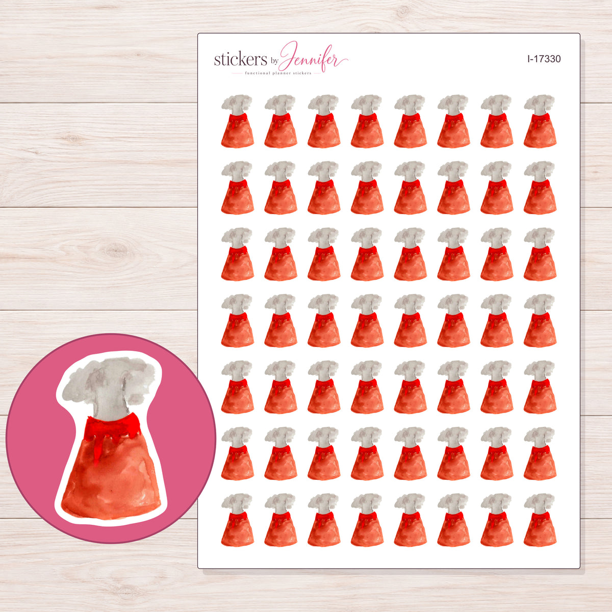 I-17330 planner sticker sheet with enlarged sticker detail