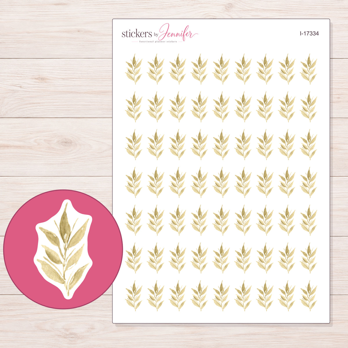 I-17334 planner sticker sheet with enlarged sticker detail