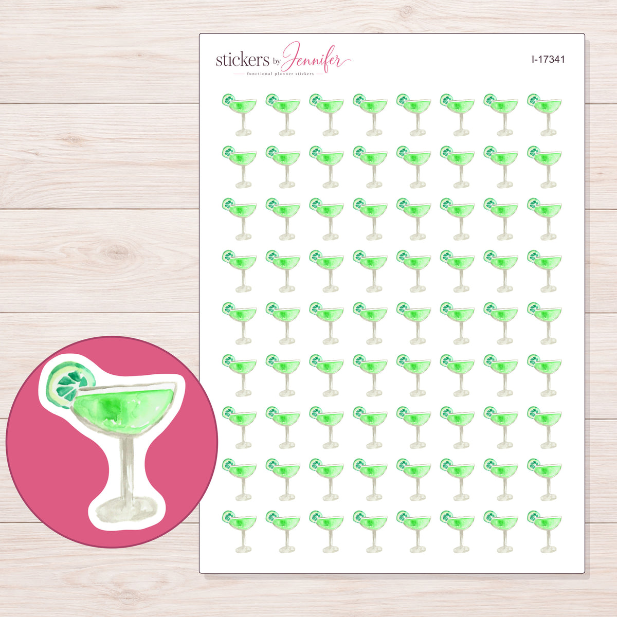 I-17341 planner sticker sheet with enlarged sticker detail
