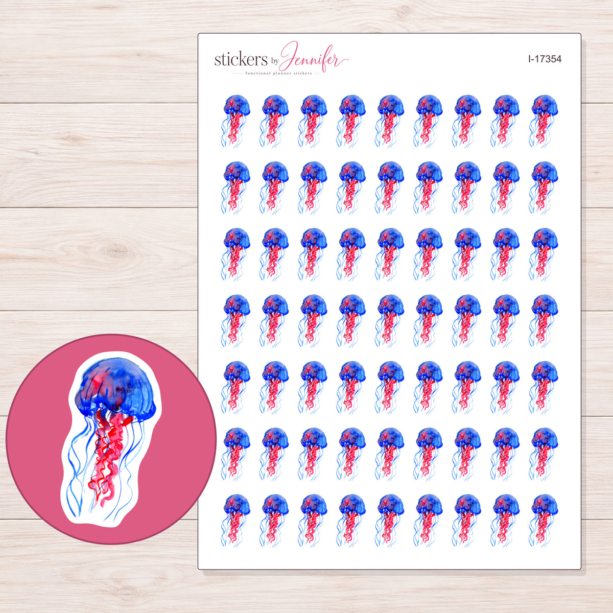 I-17354 planner sticker sheet with enlarged sticker detail