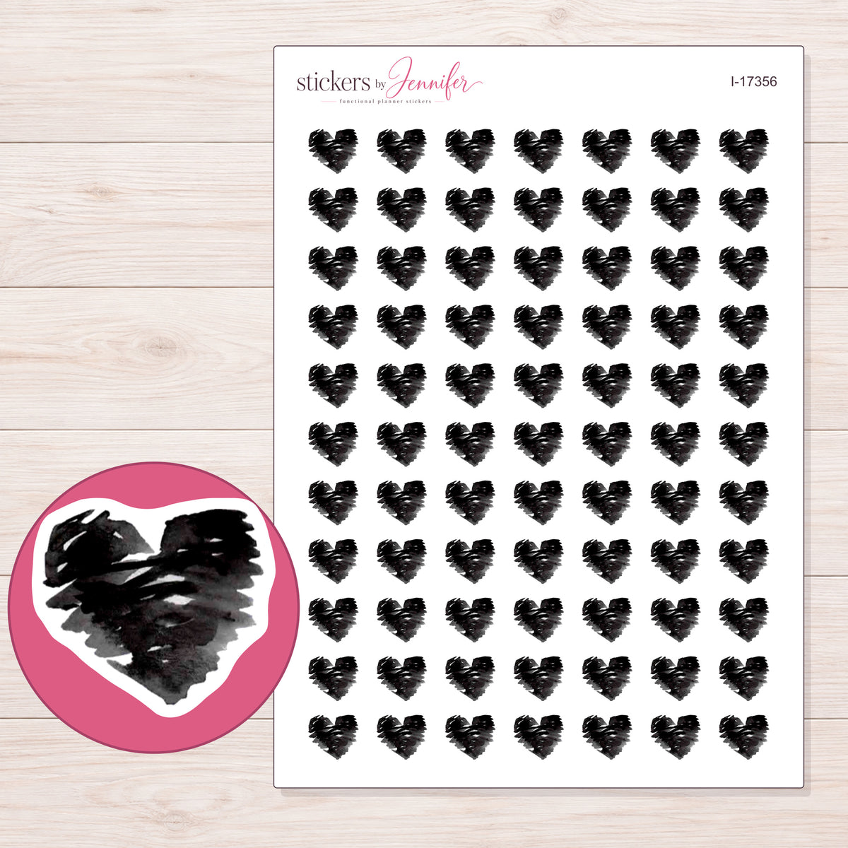 I-17356 planner sticker sheet with enlarged sticker detail