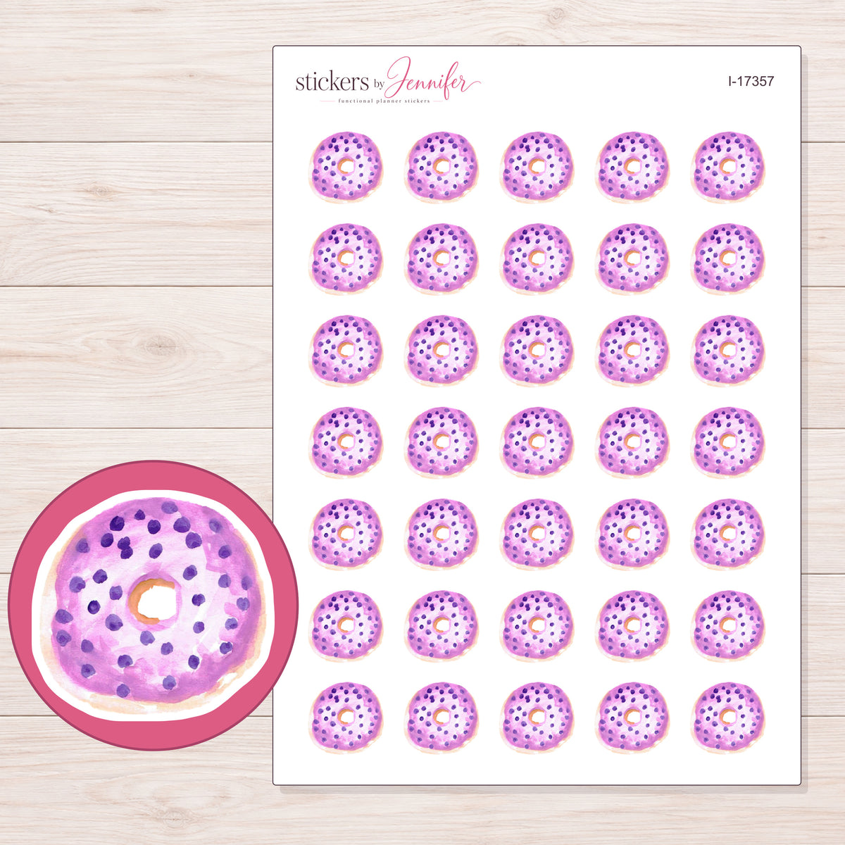 I-17357 planner sticker sheet with enlarged sticker detail