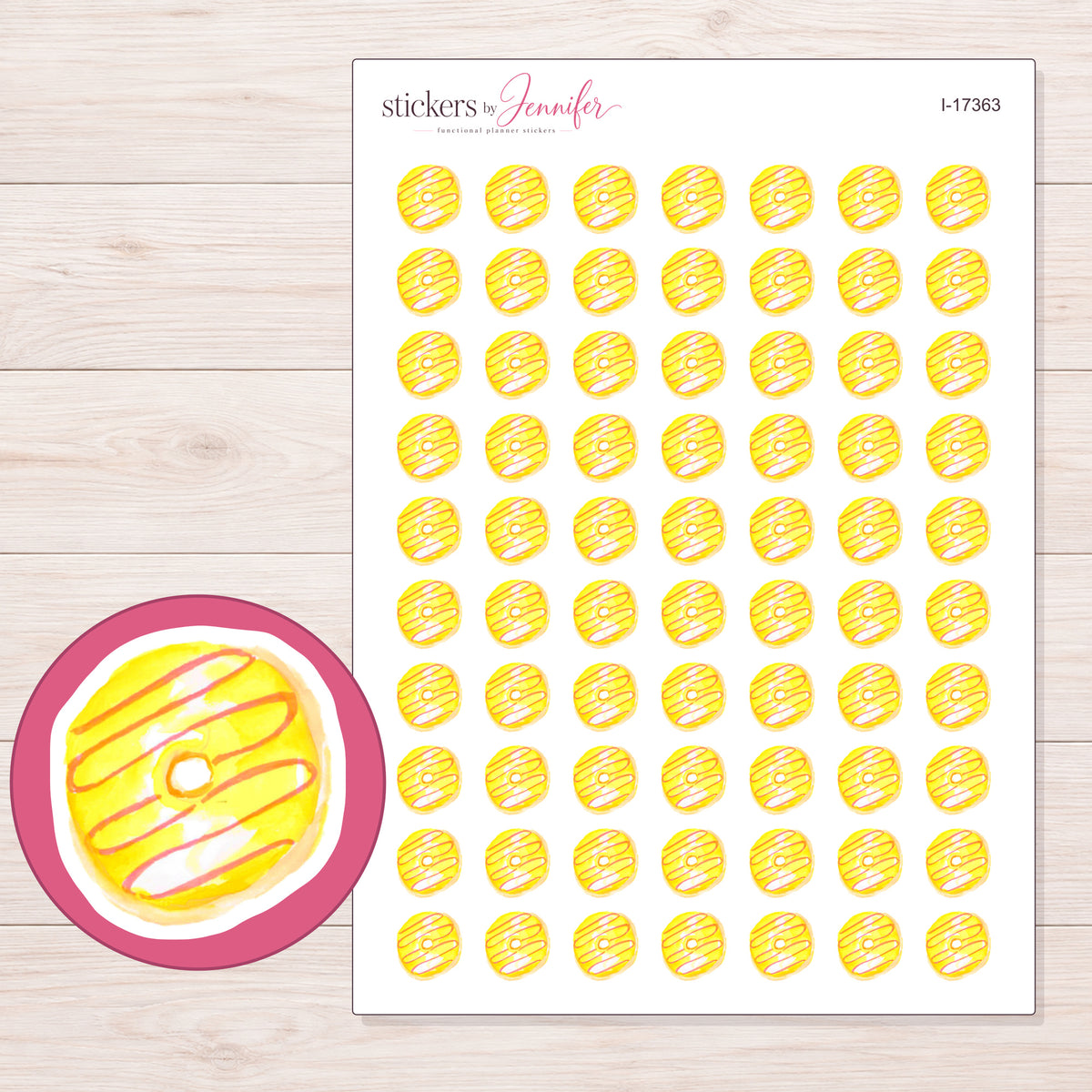 I-17363 planner sticker sheet with enlarged sticker detail