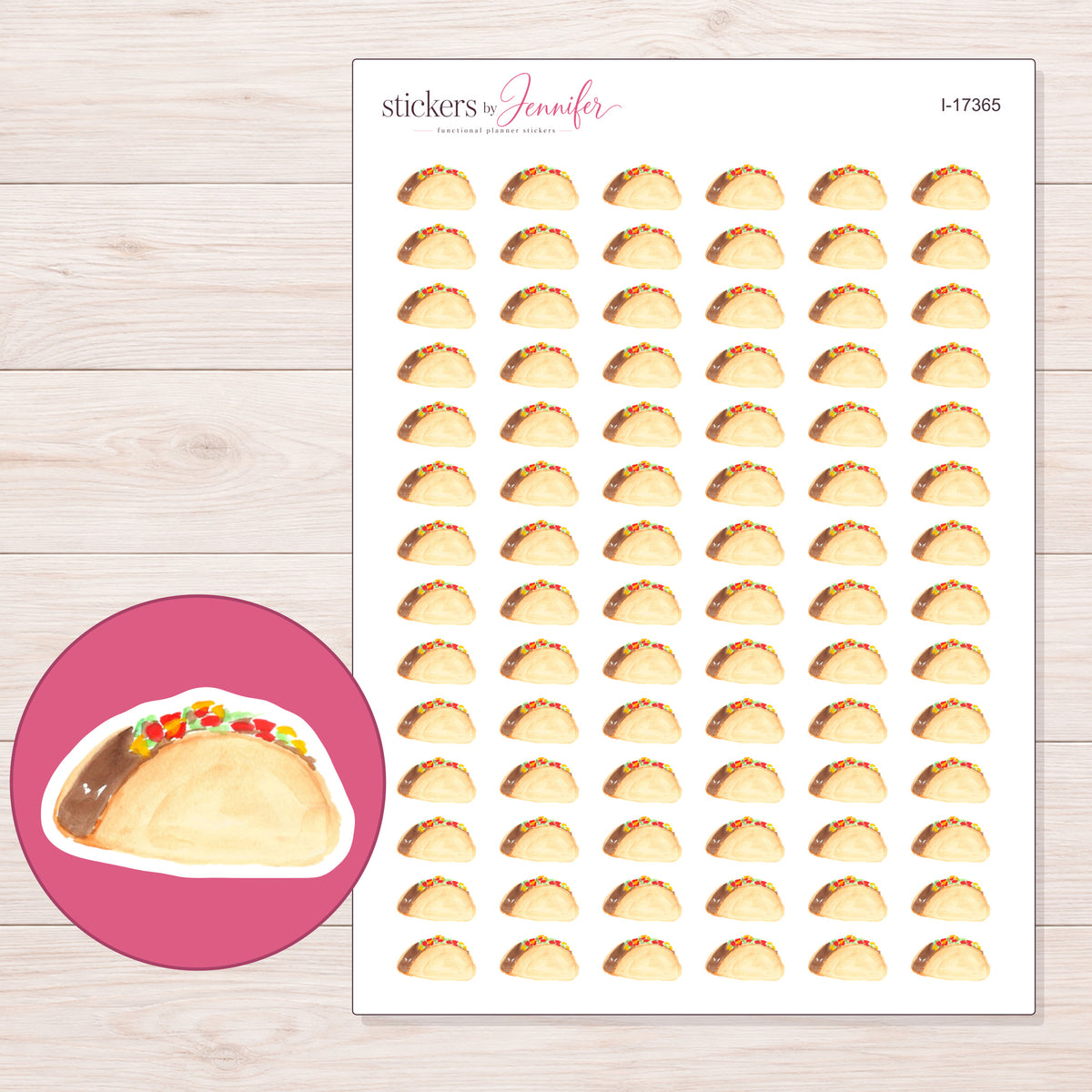I-17365 planner sticker sheet with enlarged sticker detail