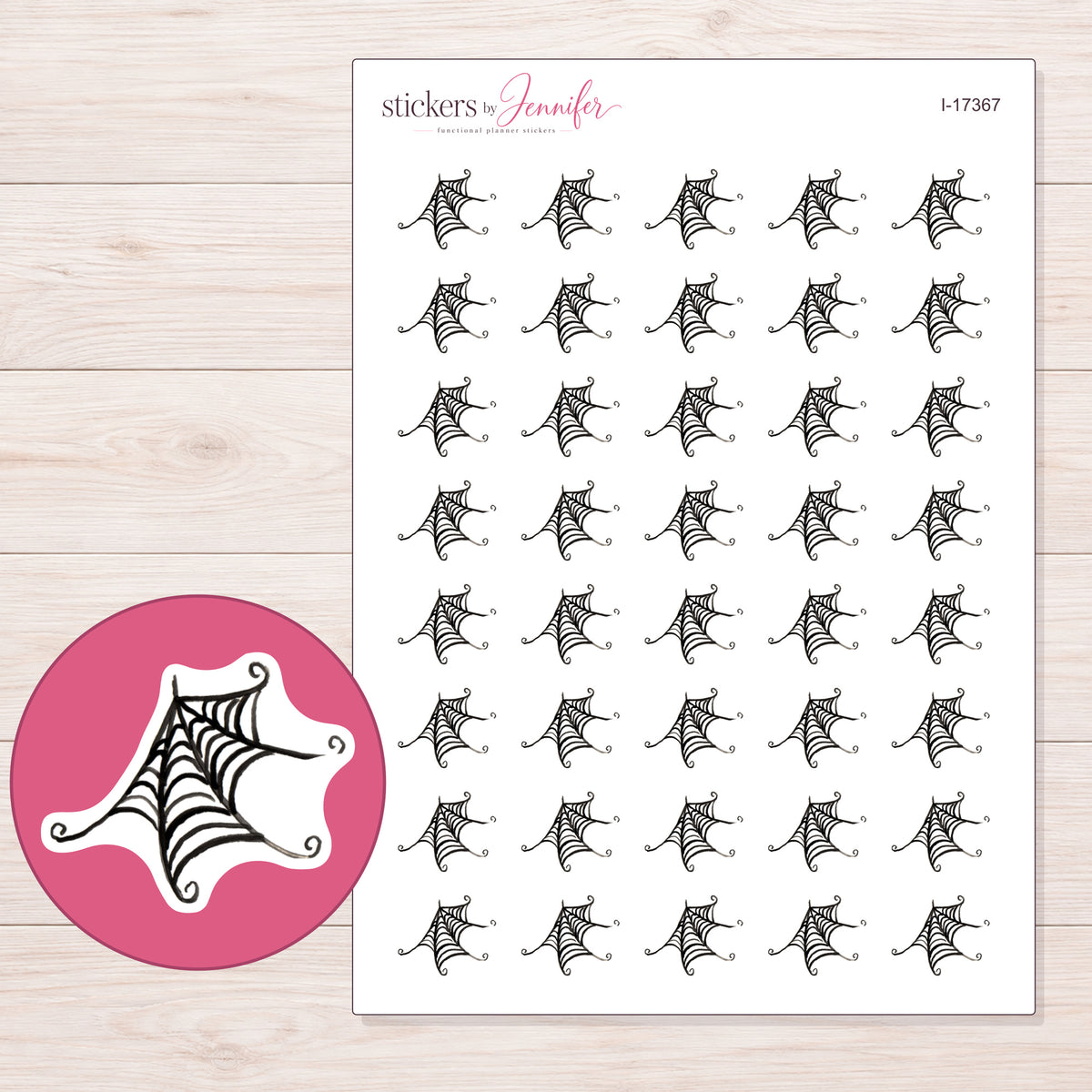 I-17367 planner sticker sheet with enlarged sticker detail