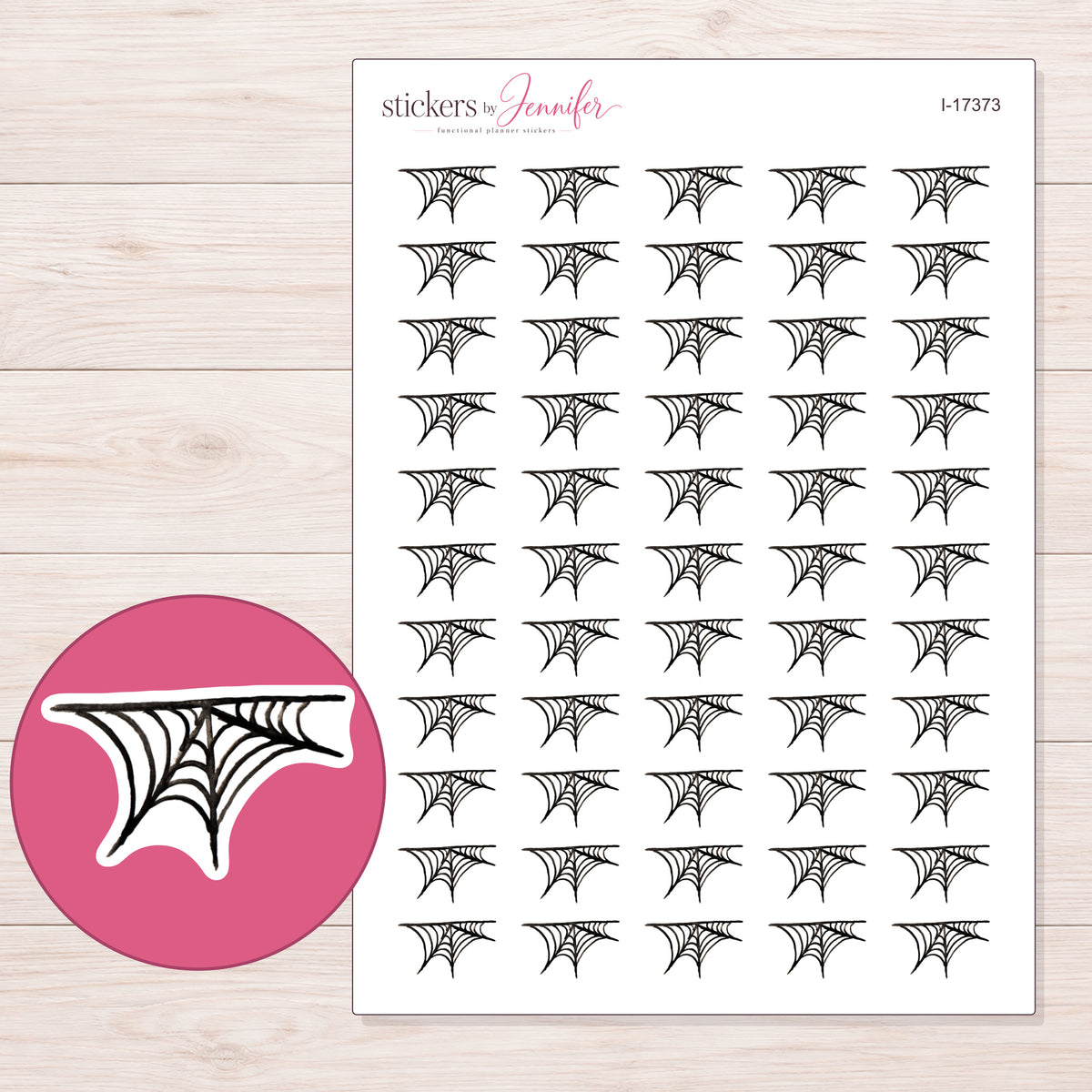 I-17373 planner sticker sheet with enlarged sticker detail