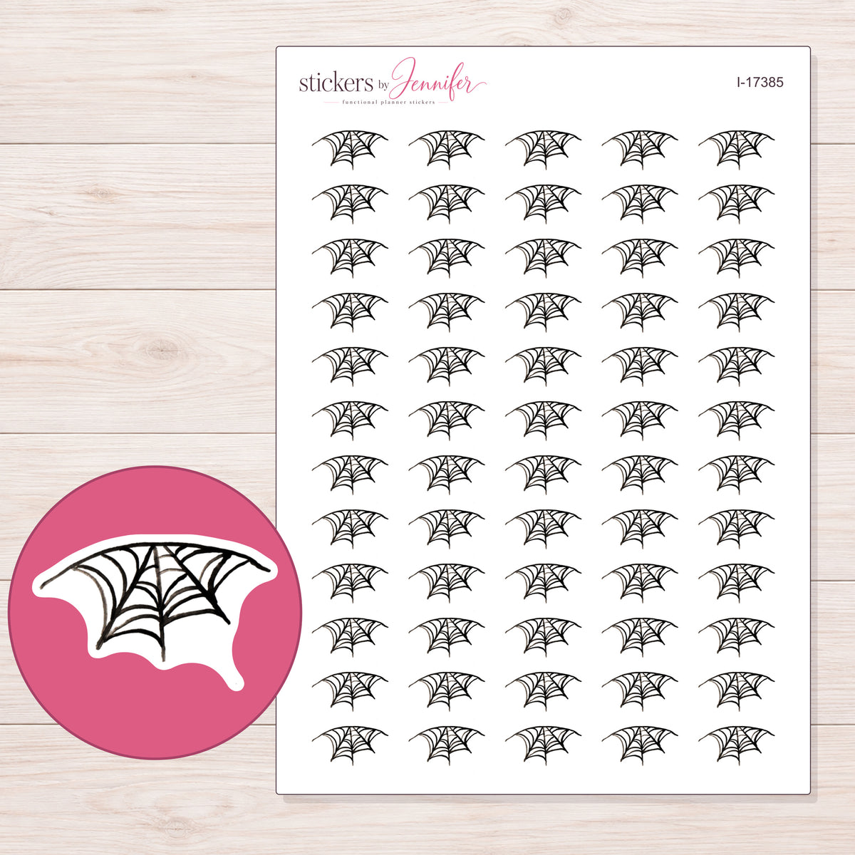I-17385 planner sticker sheet with enlarged sticker detail