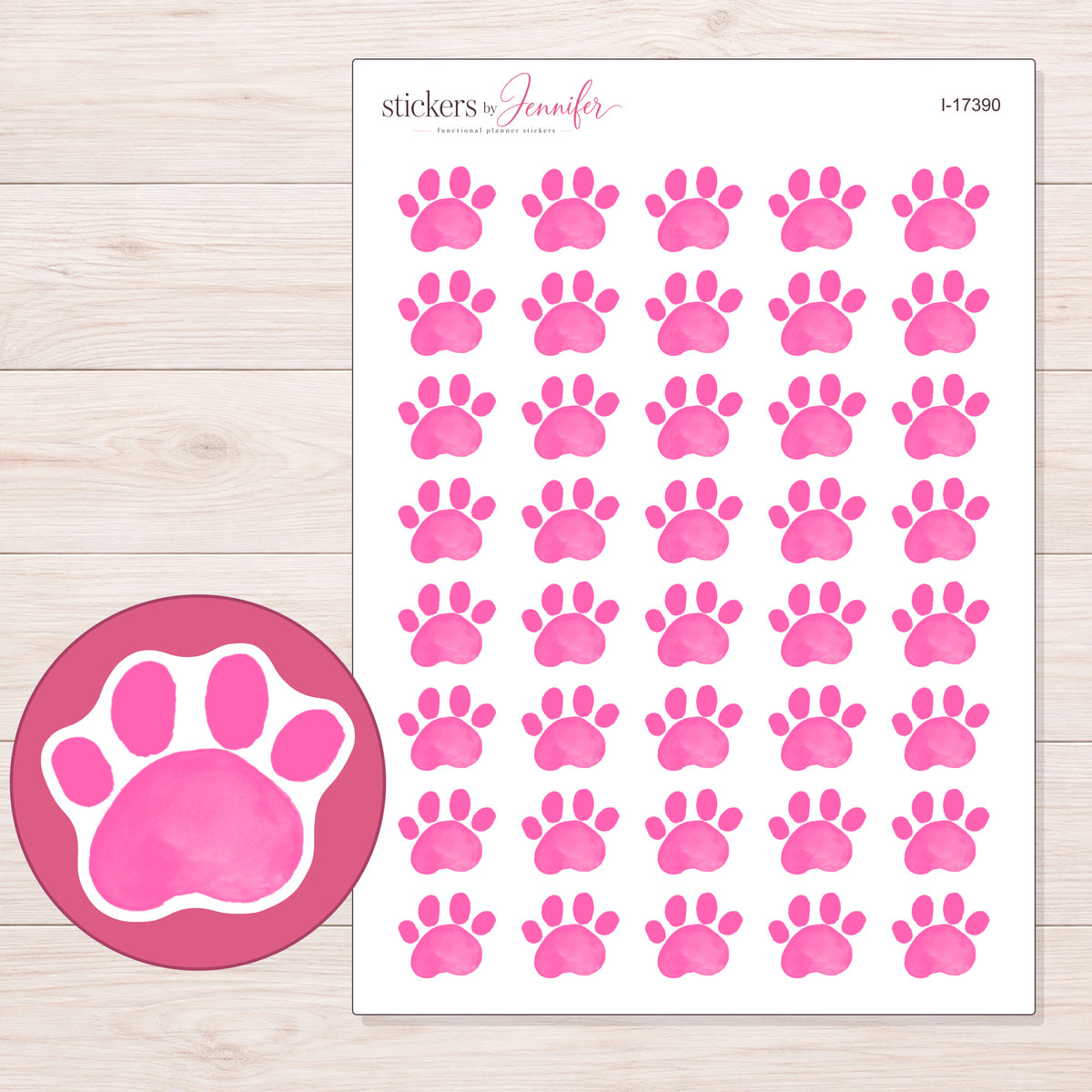 I-17390 planner sticker sheet with enlarged sticker detail