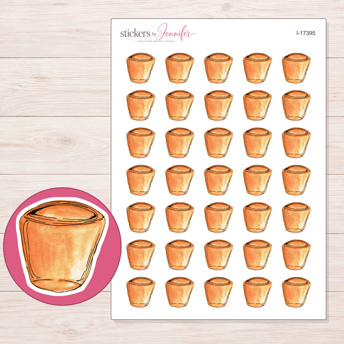 I-17395 planner sticker sheet with enlarged sticker detail