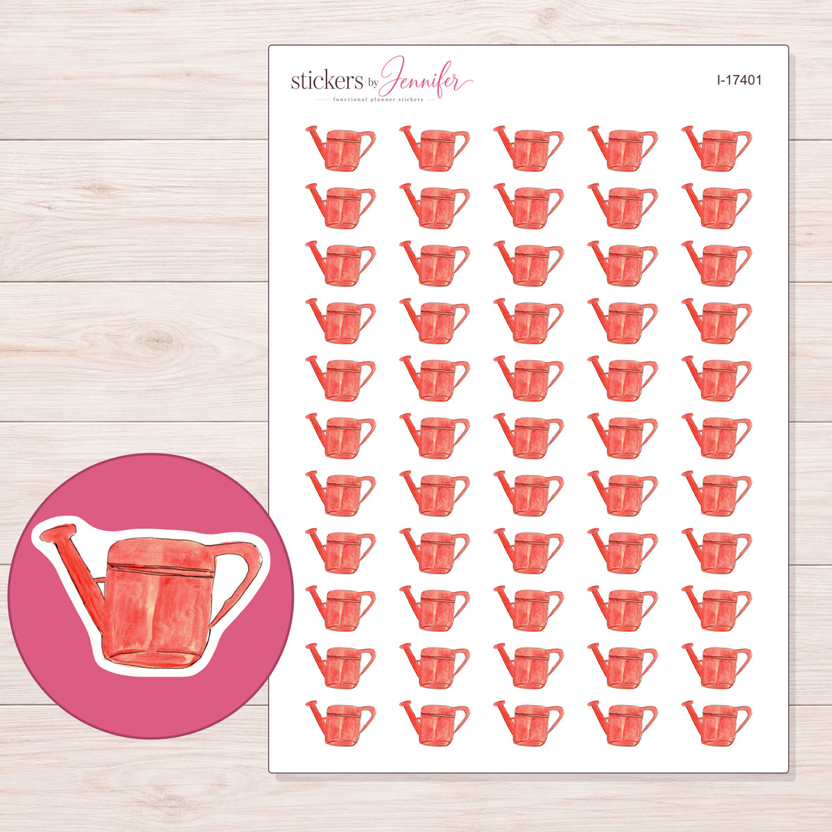 I-17401 planner sticker sheet with enlarged sticker detail