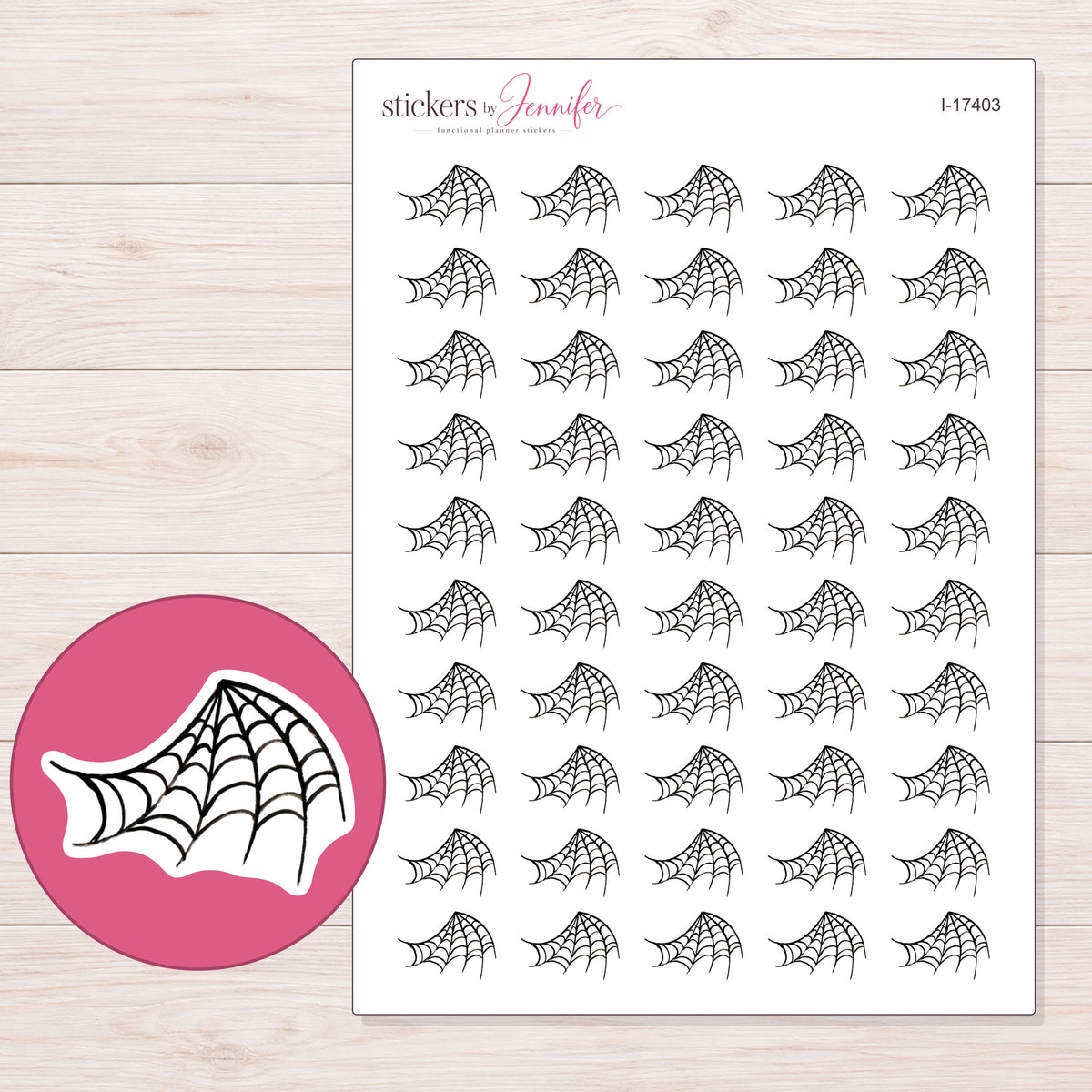 I-17403 planner sticker sheet with enlarged sticker detail