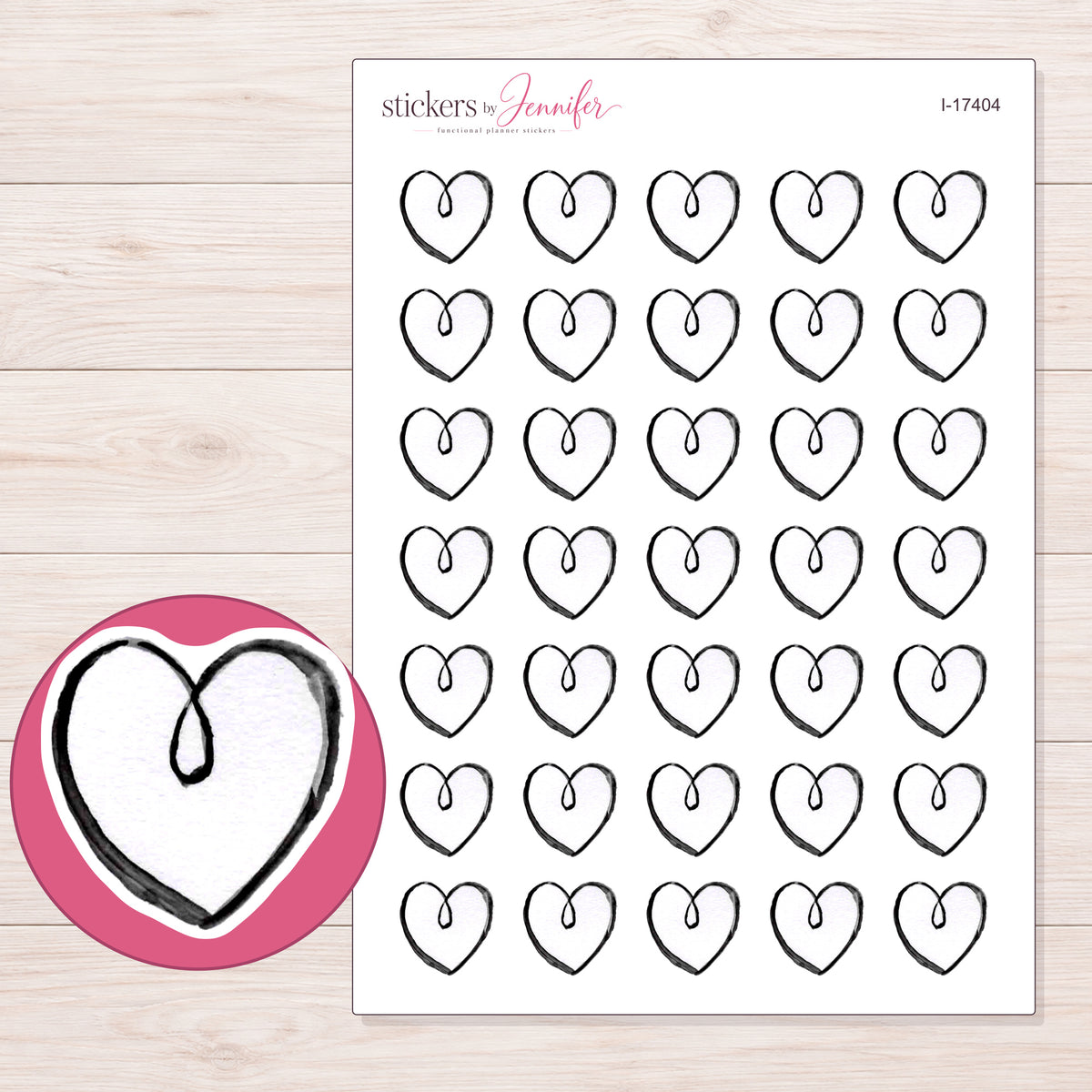 I-17404 planner sticker sheet with enlarged sticker detail