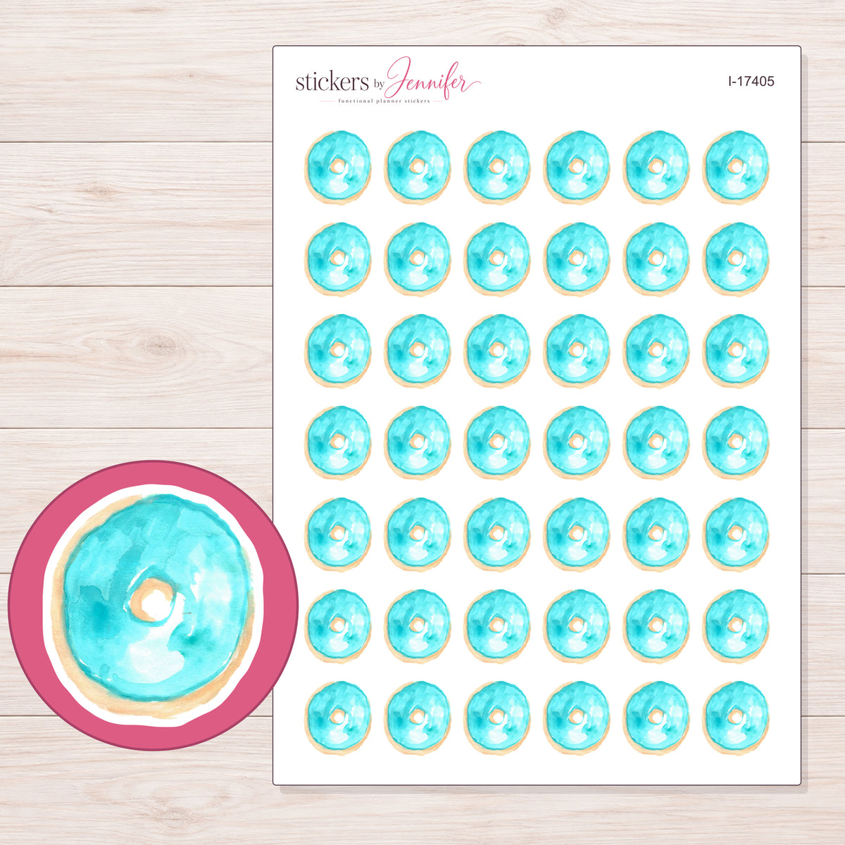 I-17405 planner sticker sheet with enlarged sticker detail