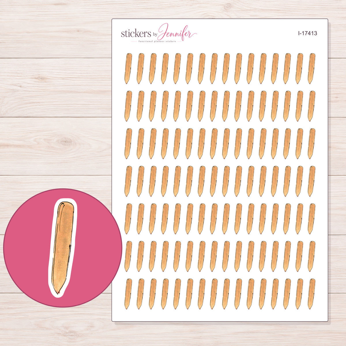I-17413 planner sticker sheet with enlarged sticker detail