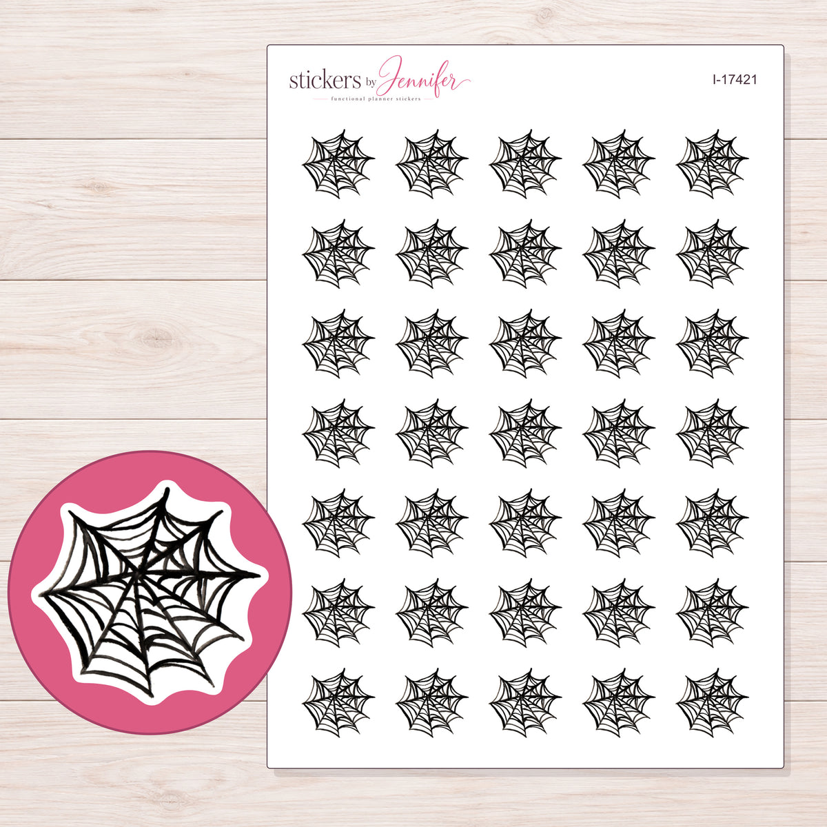 I-17421 planner sticker sheet with enlarged sticker detail