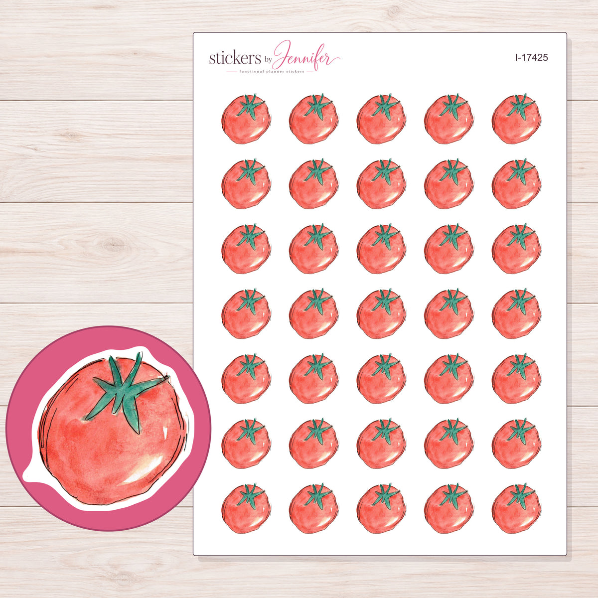 I-17425 planner sticker sheet with enlarged sticker detail