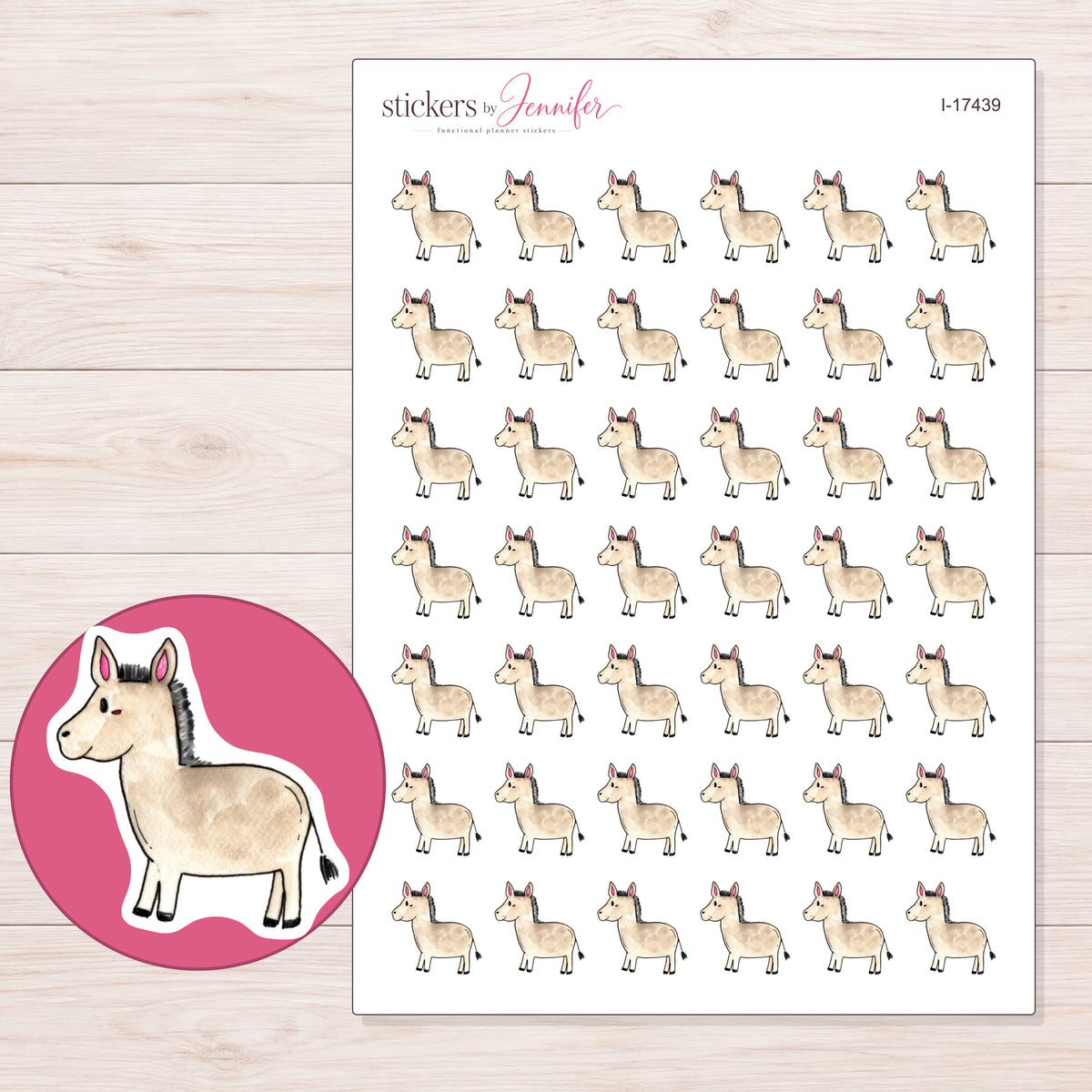I-17439 planner sticker sheet with enlarged sticker detail
