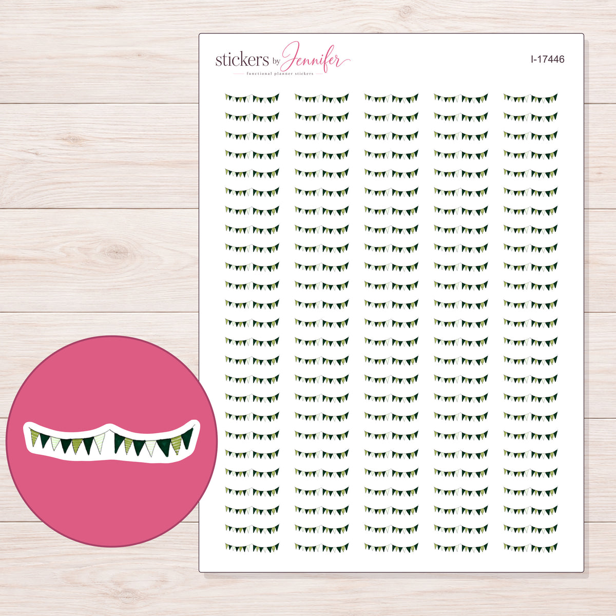 I-17446 planner sticker sheet with enlarged sticker detail