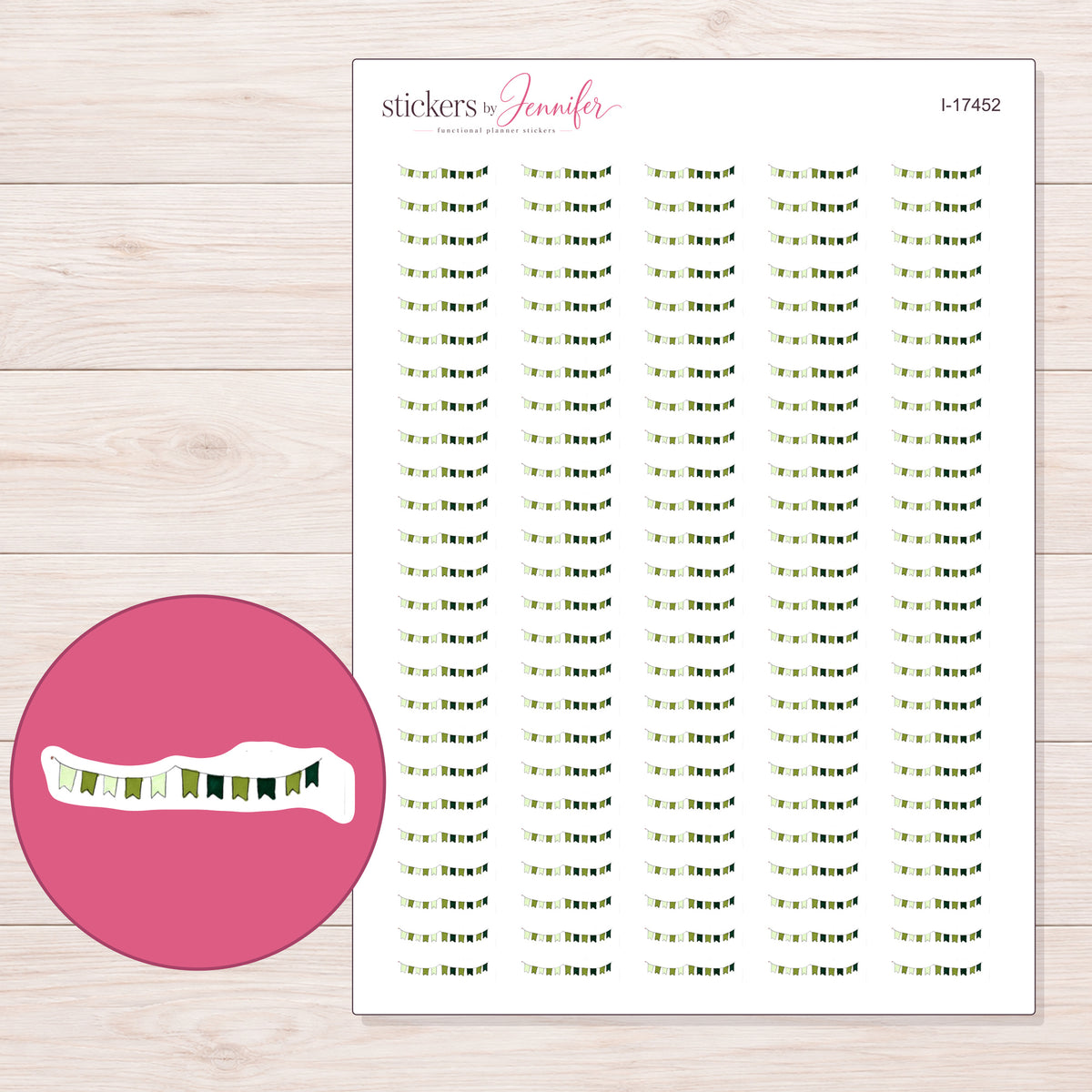 I-17452 planner sticker sheet with enlarged sticker detail