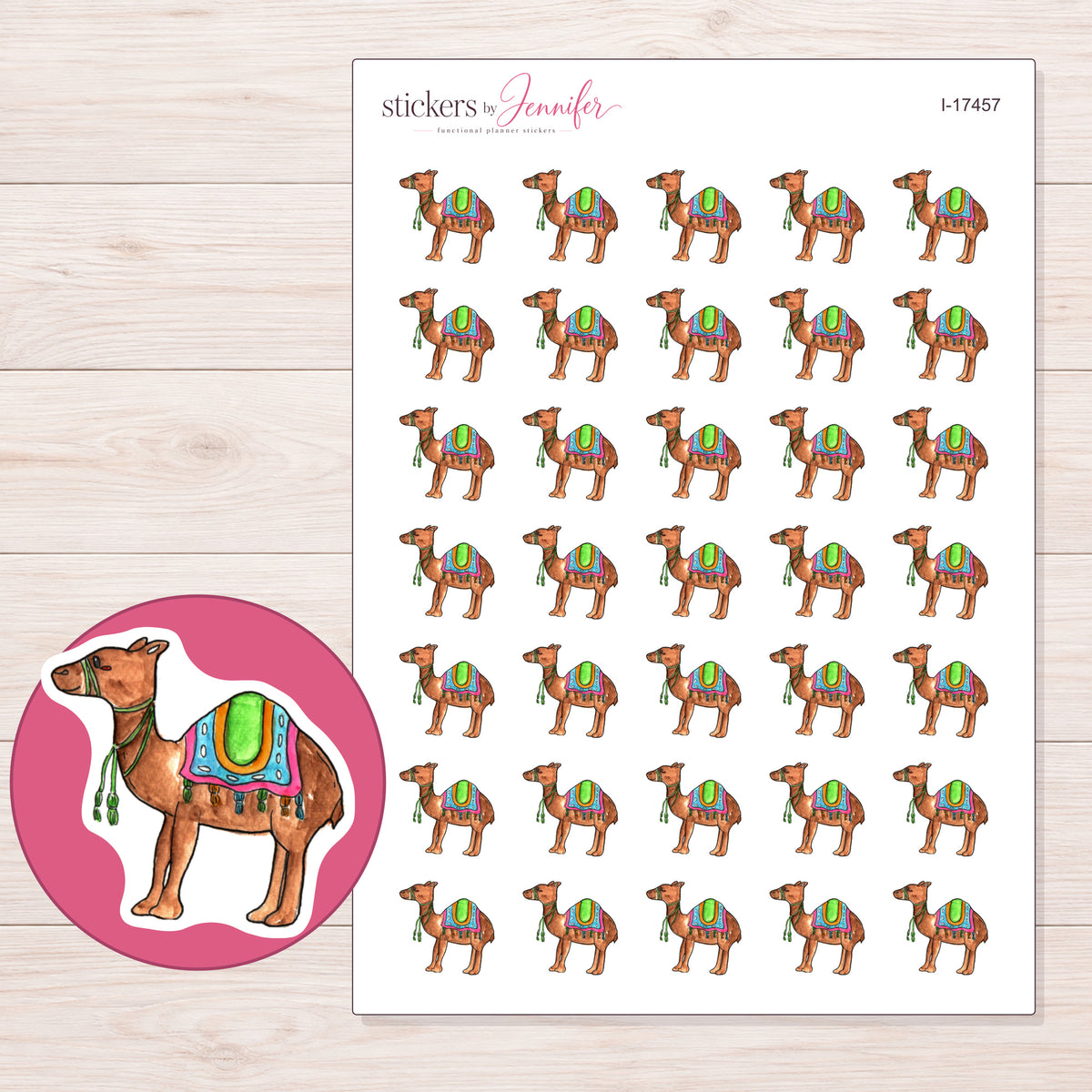 I-17457 planner sticker sheet with enlarged sticker detail
