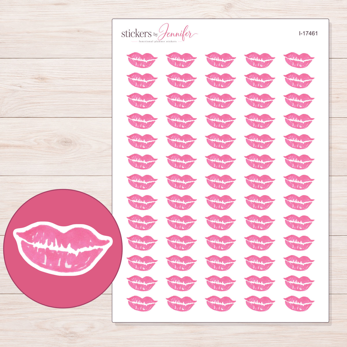 I-17461 planner sticker sheet with enlarged sticker detail