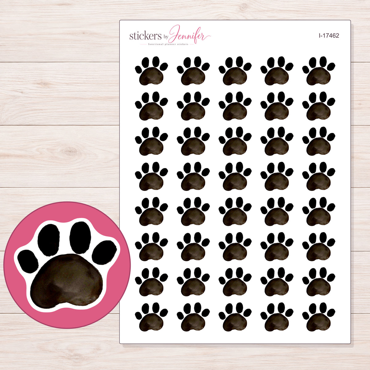 I-17462 planner sticker sheet with enlarged sticker detail