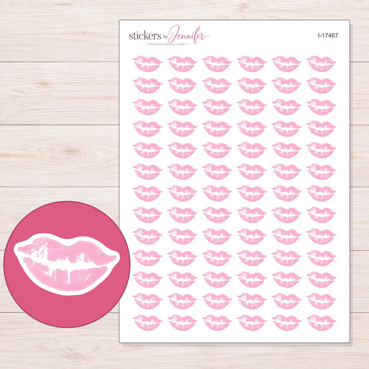 I-17467 planner sticker sheet with enlarged sticker detail