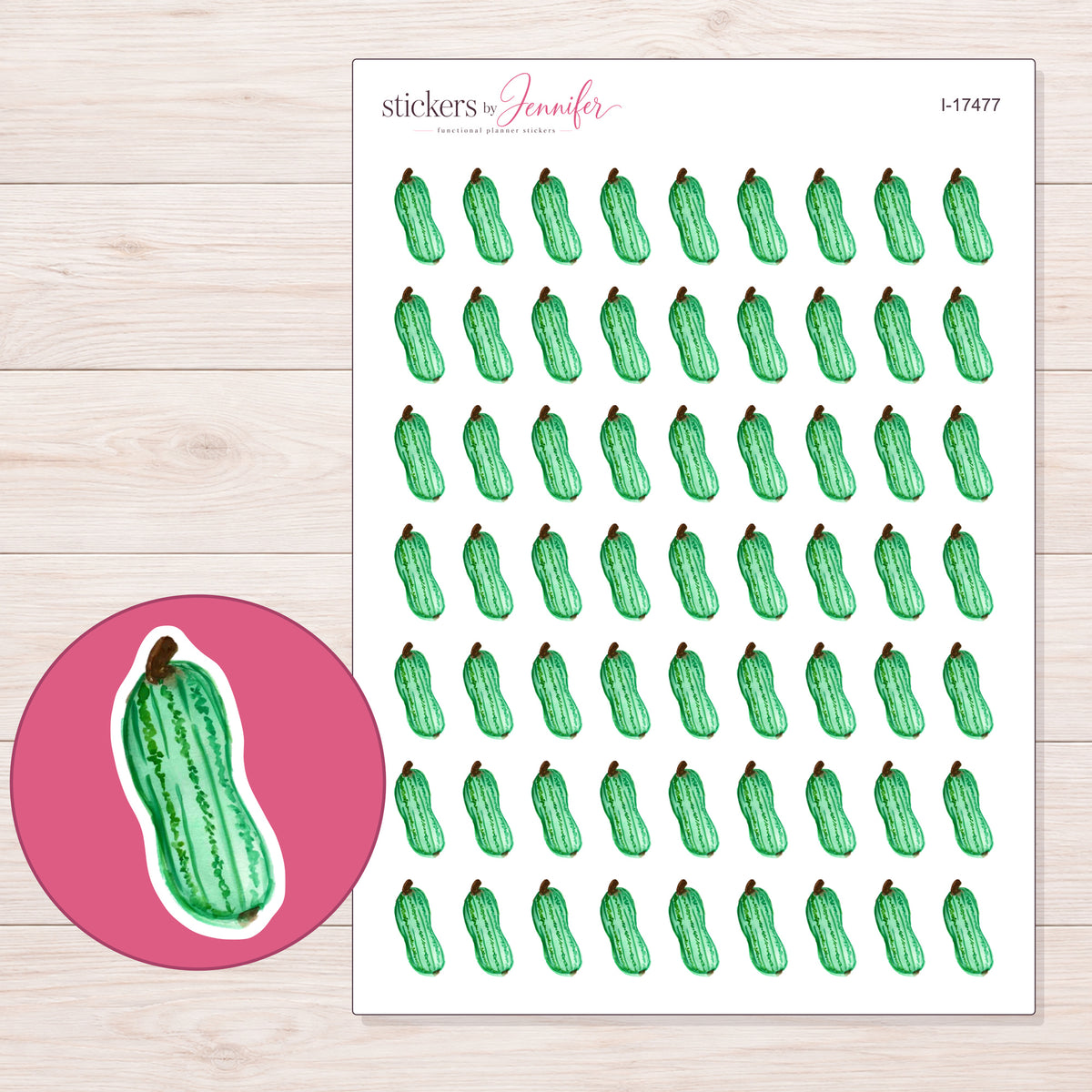 I-17477 planner sticker sheet with enlarged sticker detail